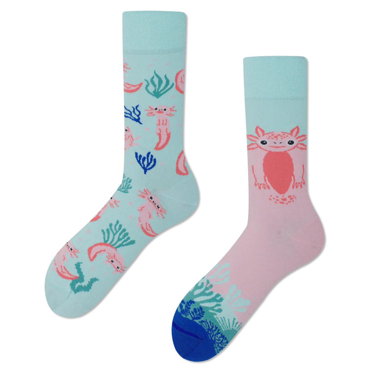 A Lot of Axolotls Mismatched Socks