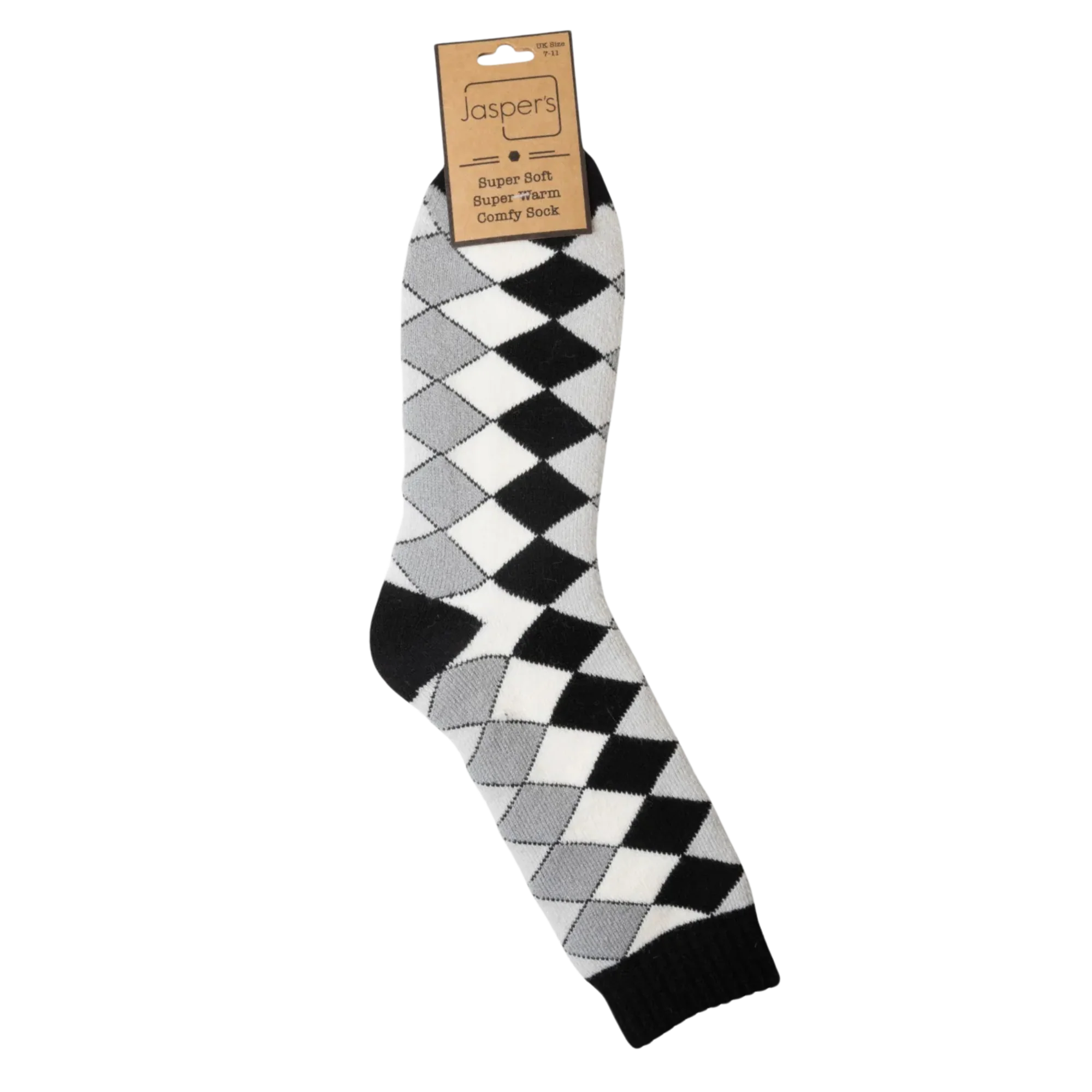 Argyle Print Cosy Socks - Image 4