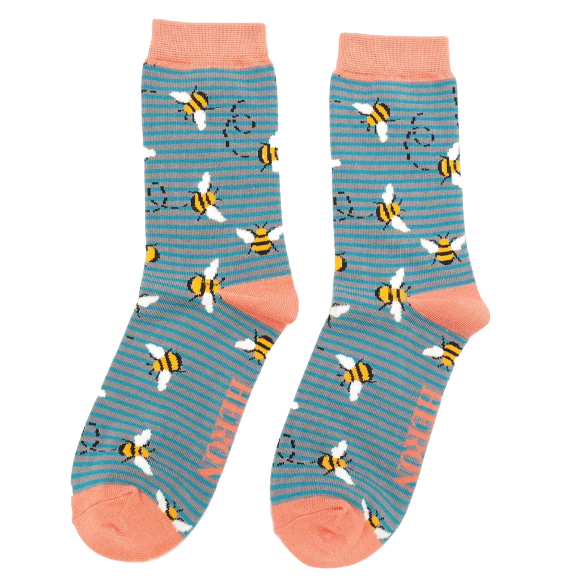 Bees Stripes Bamboo Socks - Image 3