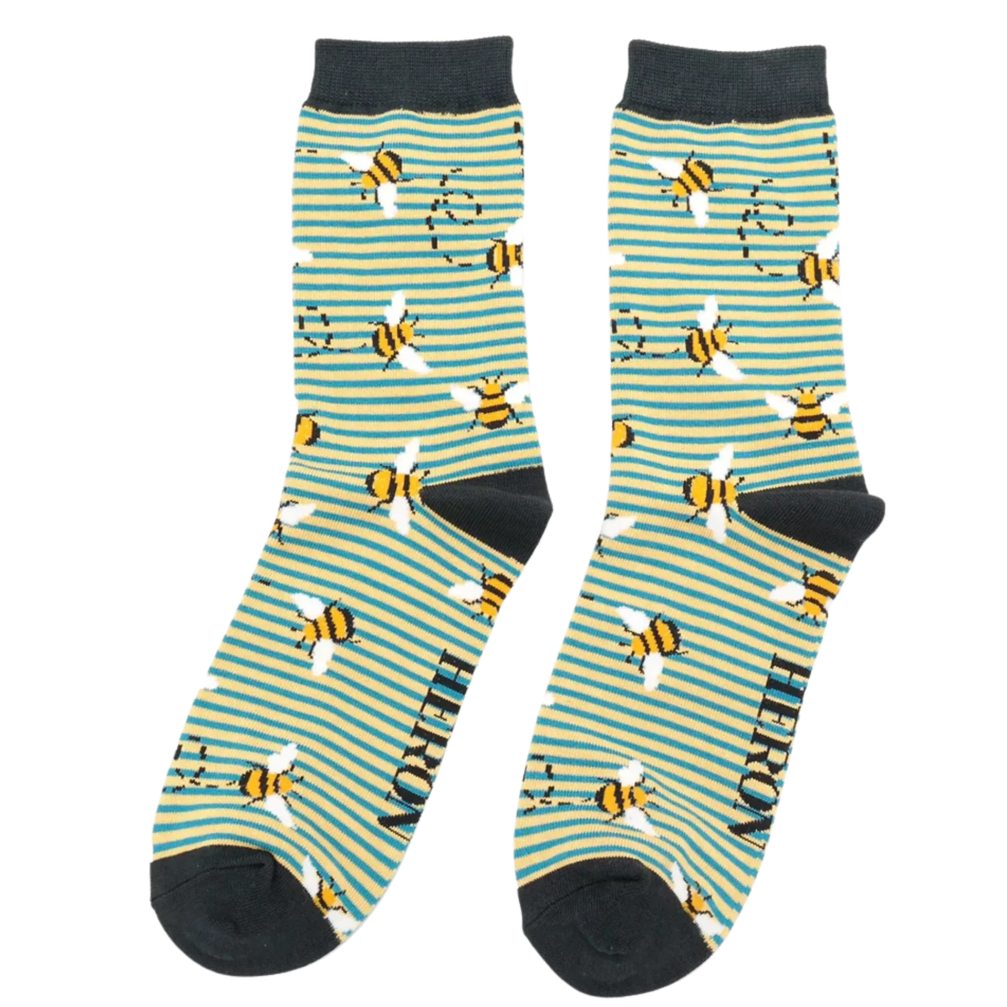 Bees Stripes Bamboo Socks - Image 4