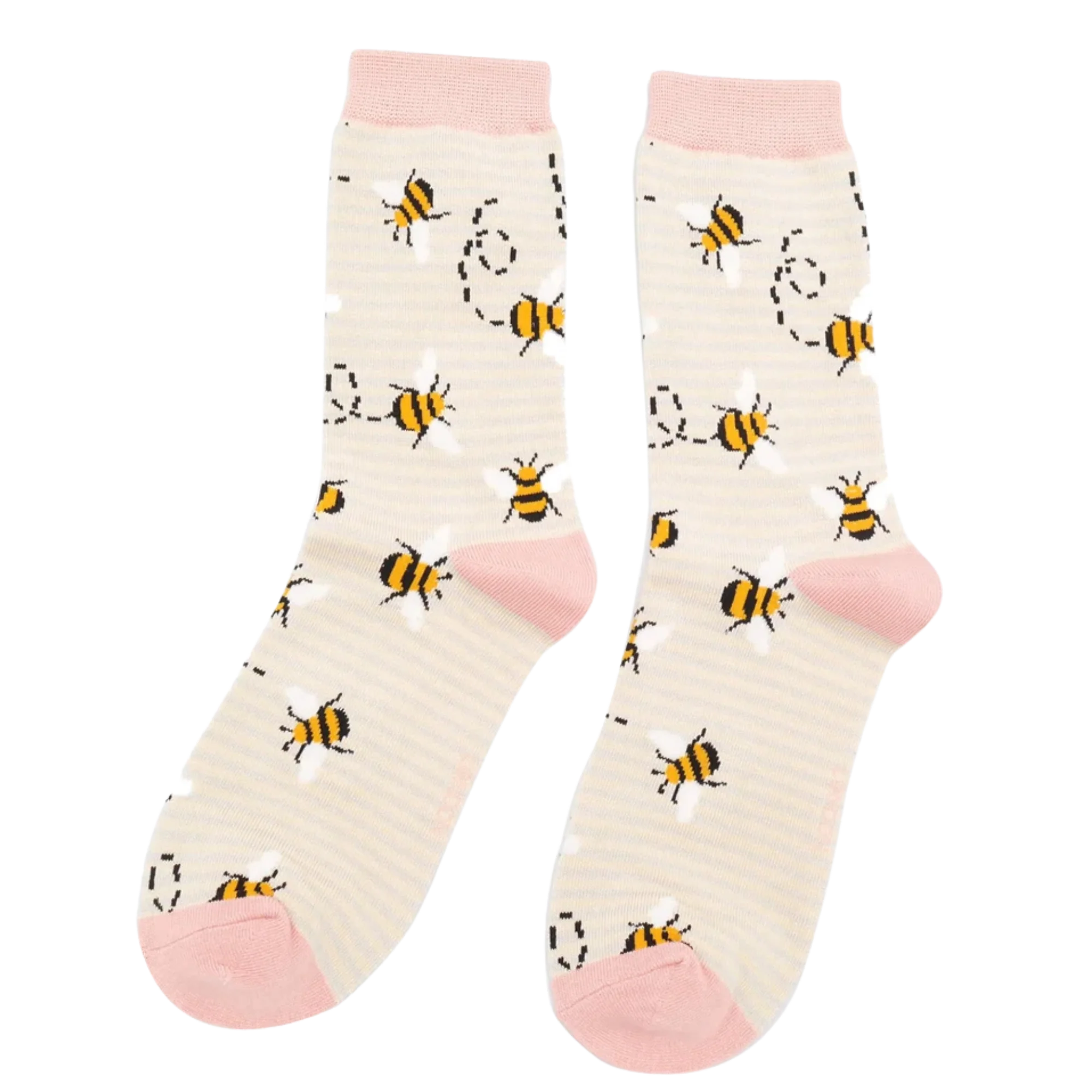 Bees Stripes Bamboo Socks - Image 5