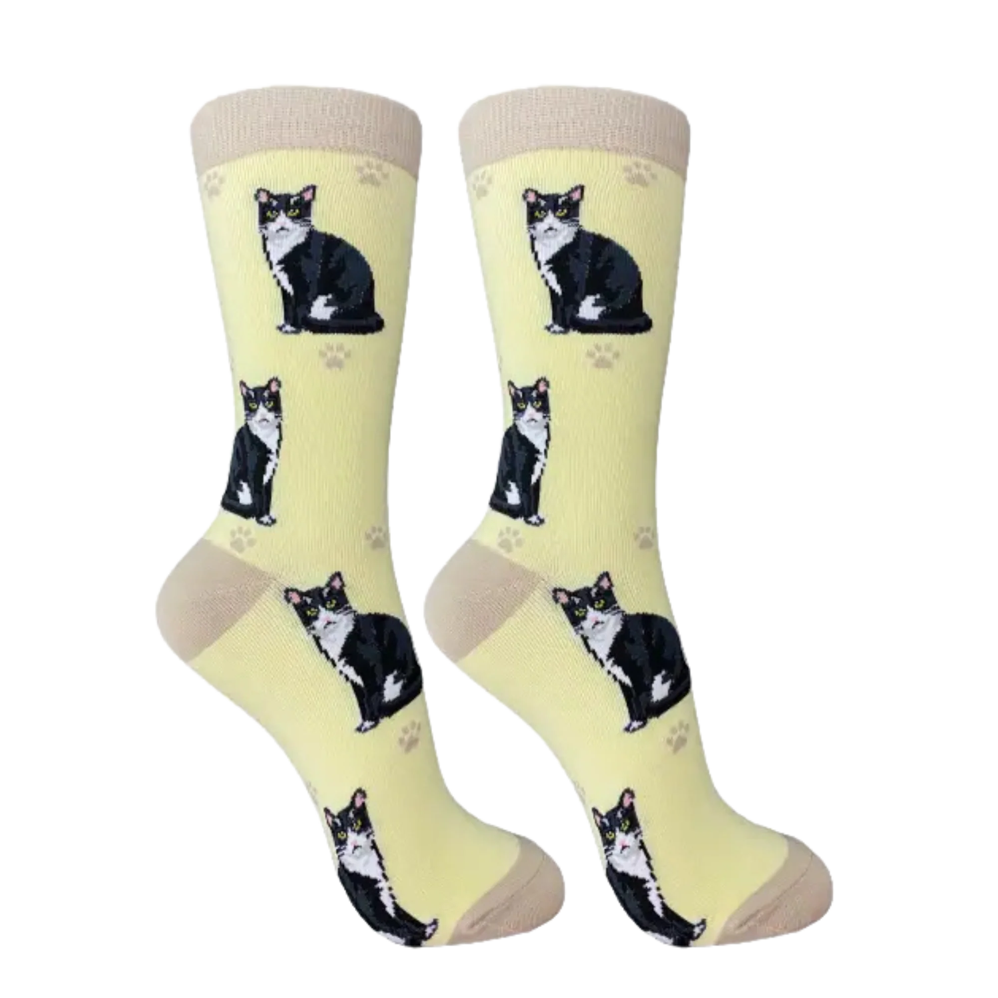 Black and White Cat Full Body Socks