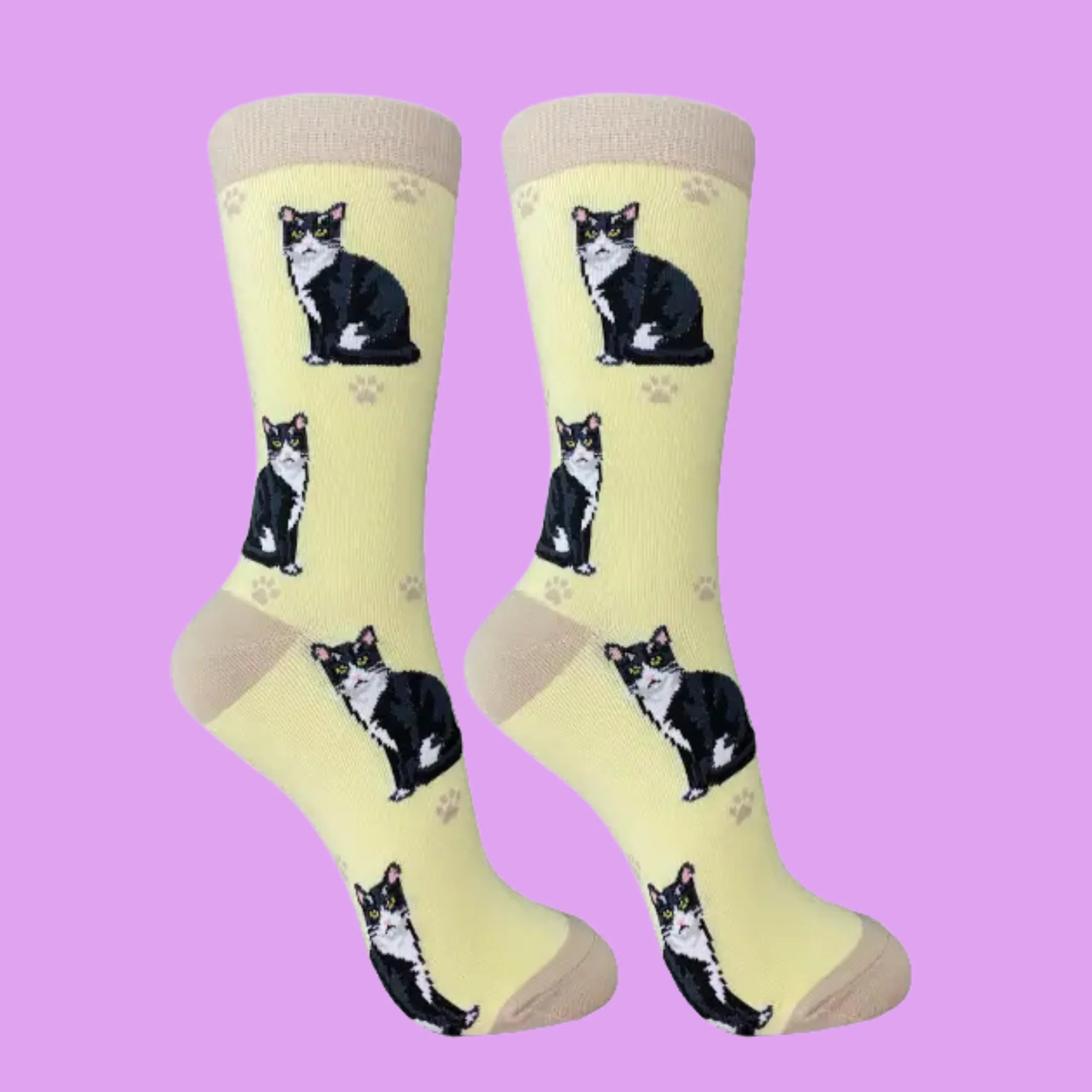 Black and White Cat Full Body Socks - Image 2