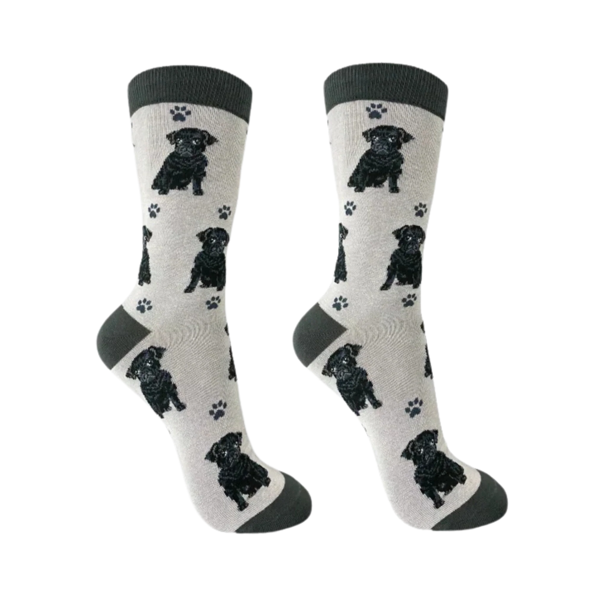 Black Pug Dog Full Body Socks