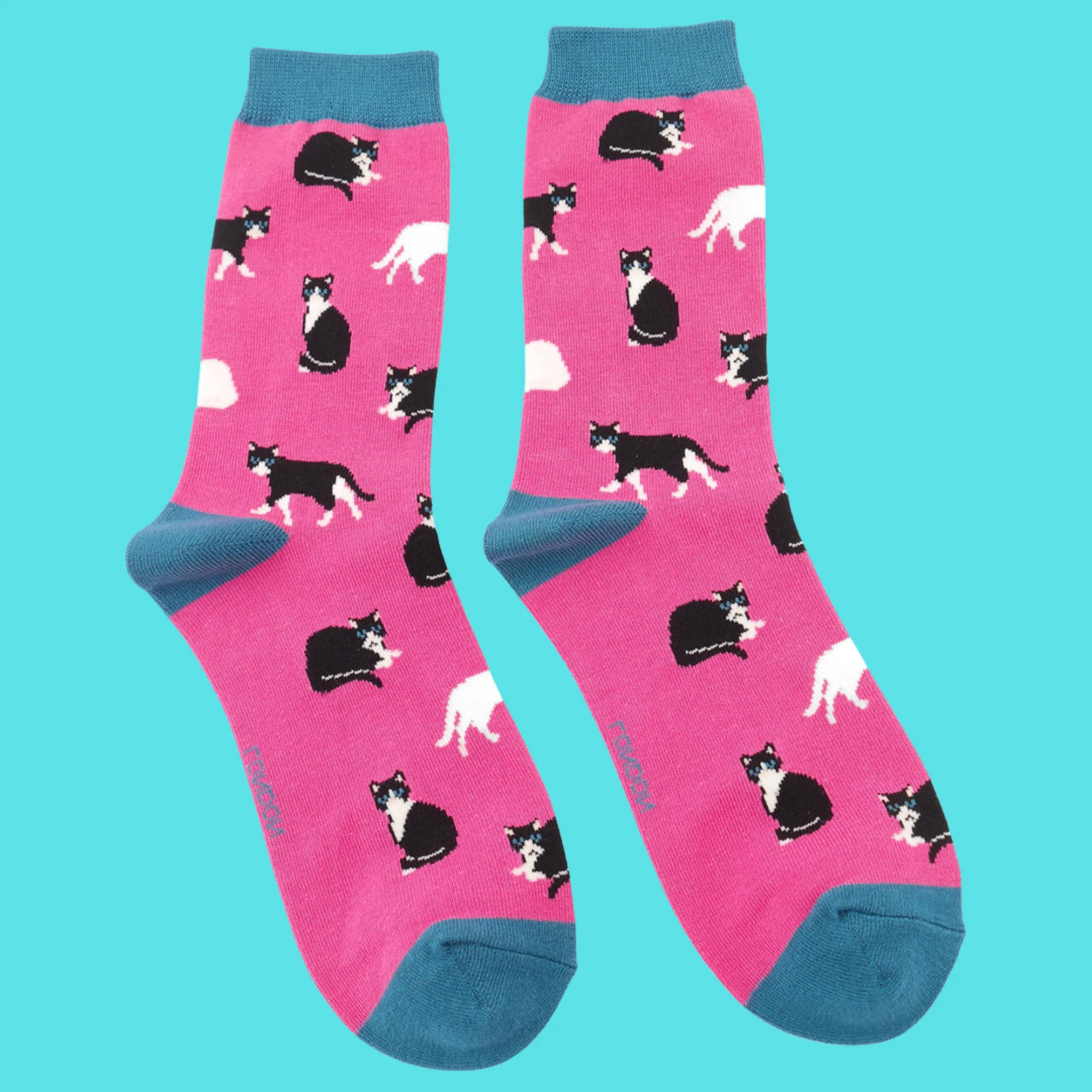 Black & White Cats Bamboo Socks - Miss Sparrow - Image 3