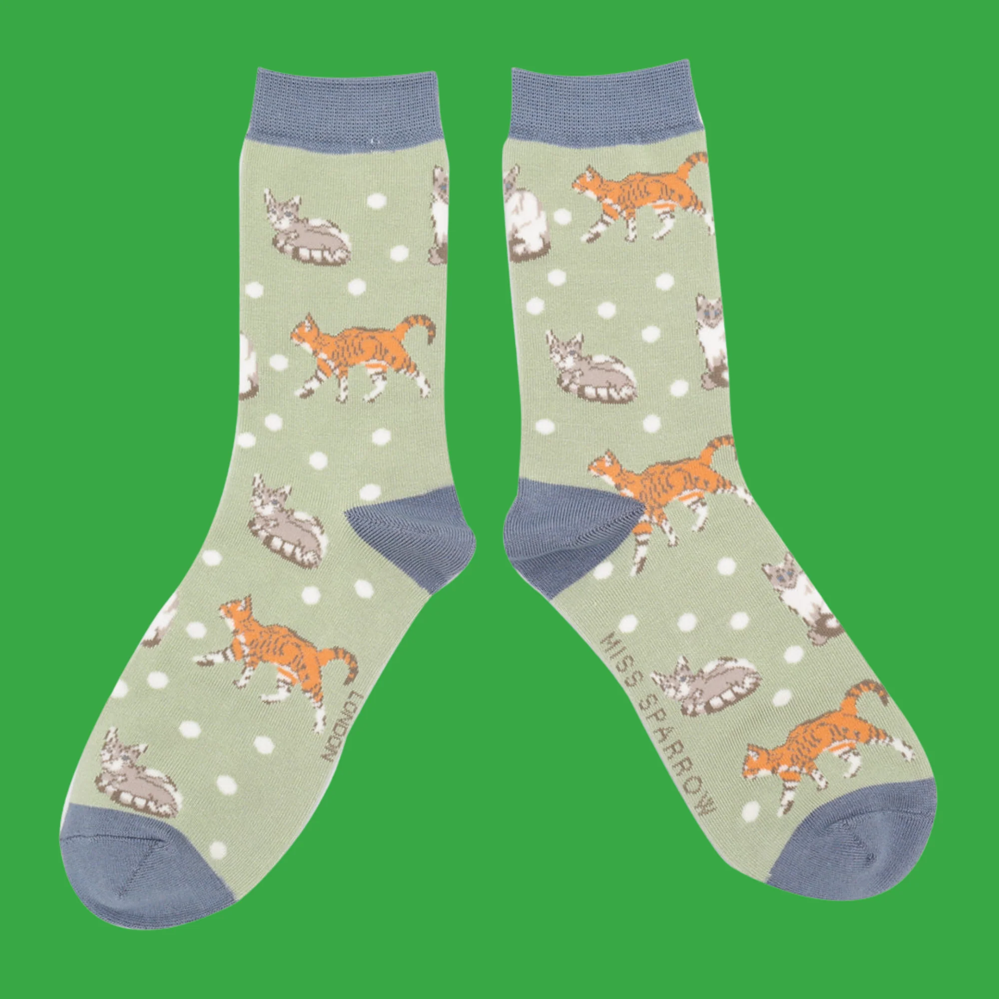 Cats & Spots Bamboo Socks - Miss Sparrow - Image 3