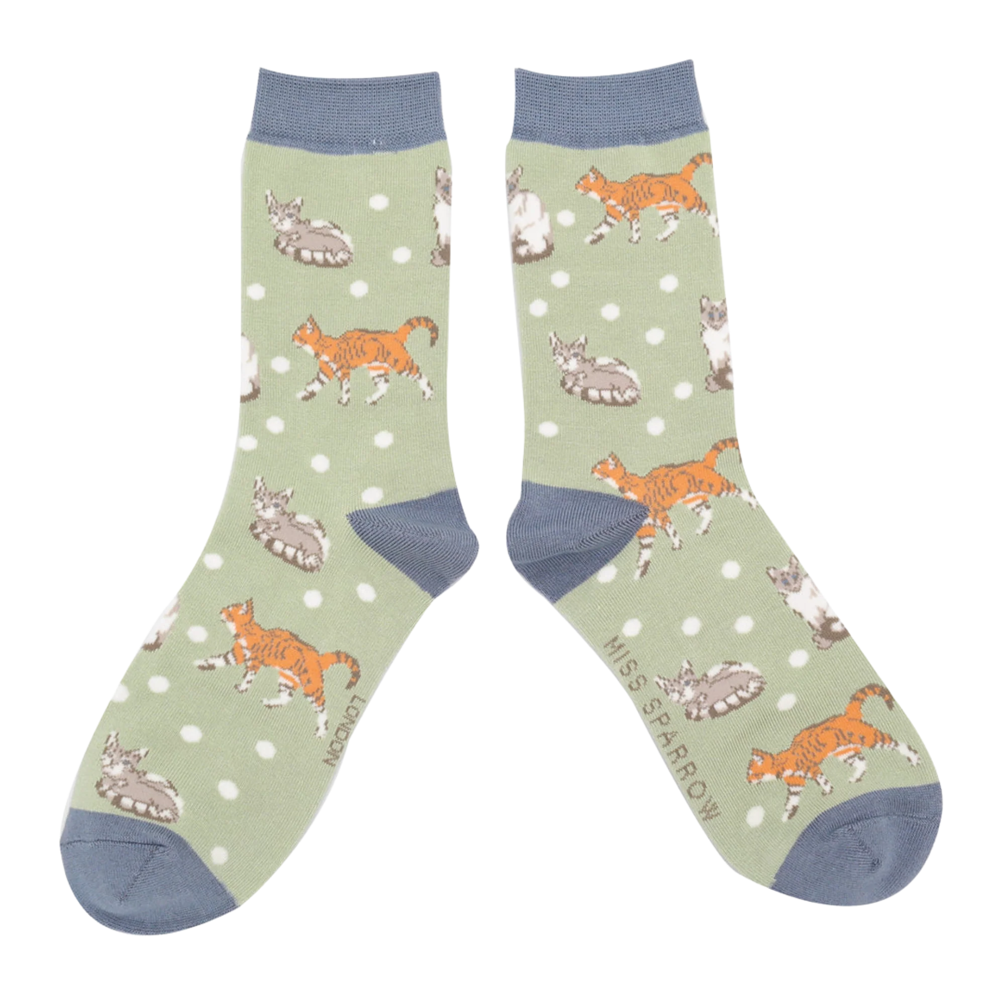 Cats & Spots Bamboo Socks - Miss Sparrow - Image 6