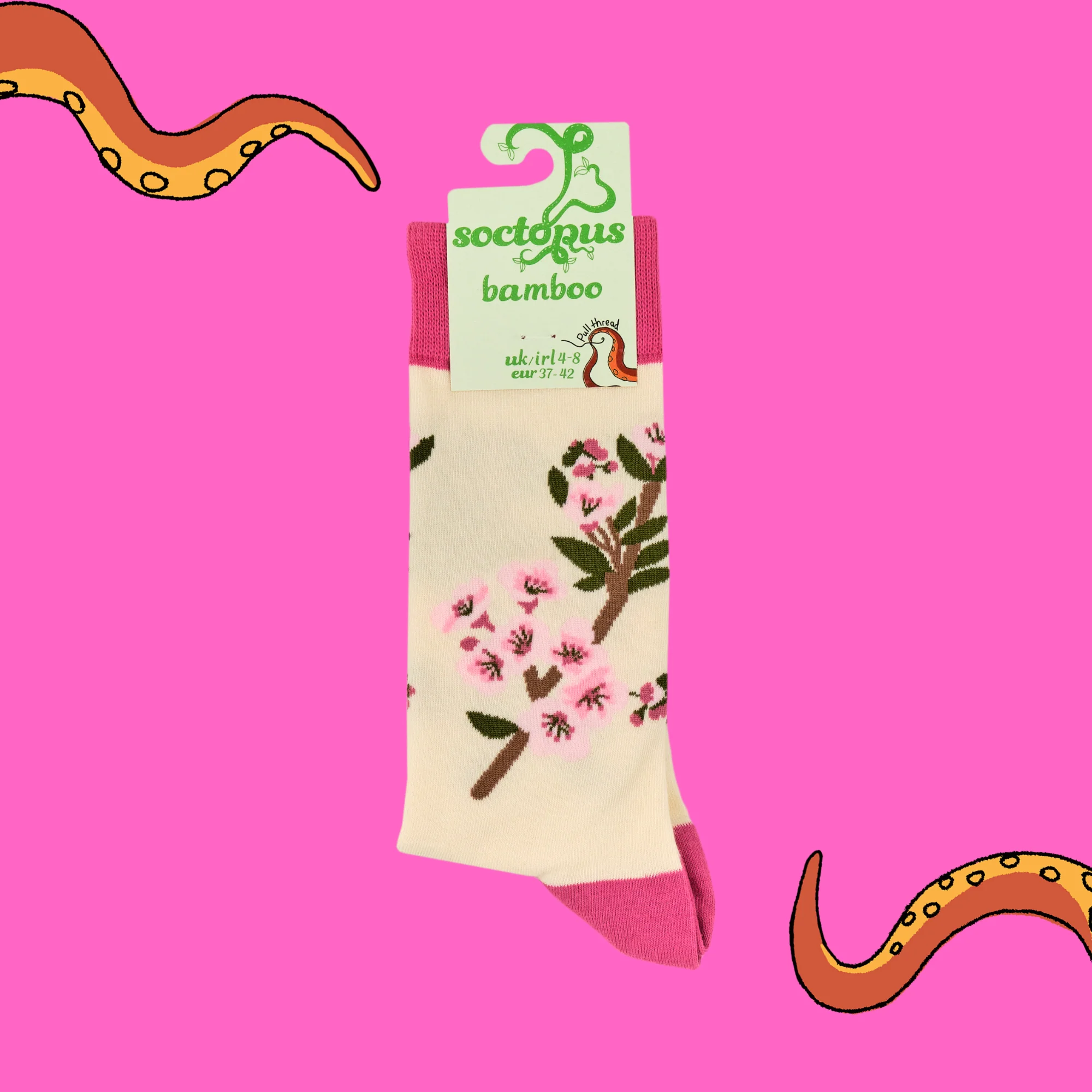 Bamboo Socks - Cherry Blossom - Image 4