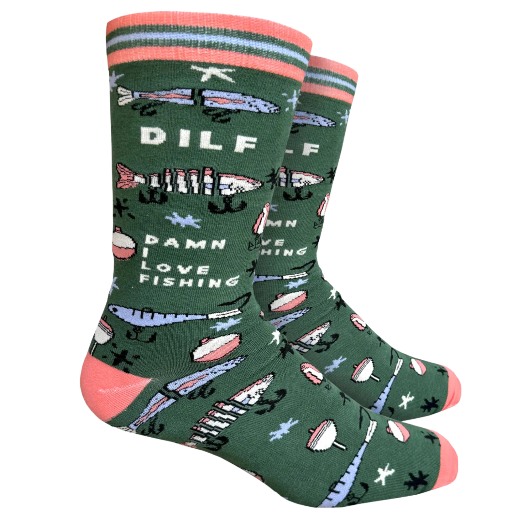 DILF: Damn I Love Fishing Socks - Large