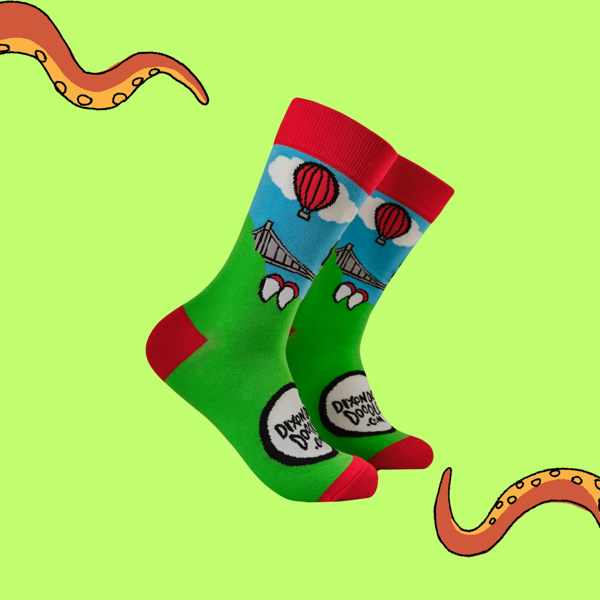 Dixon Does Doodles - Bristol Dino Bridge Socks - Image 2