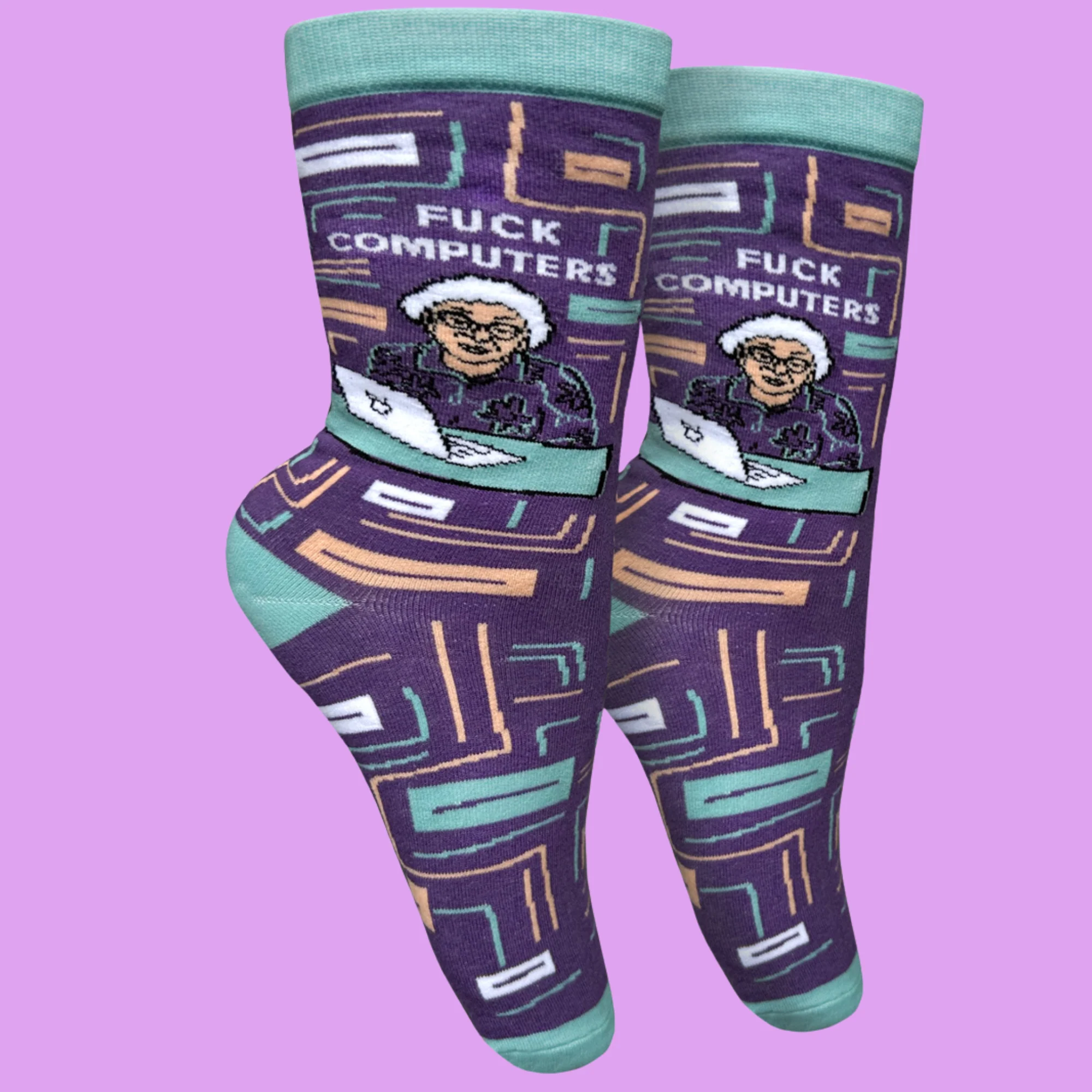 F**k Computers Socks - Small - Image 2
