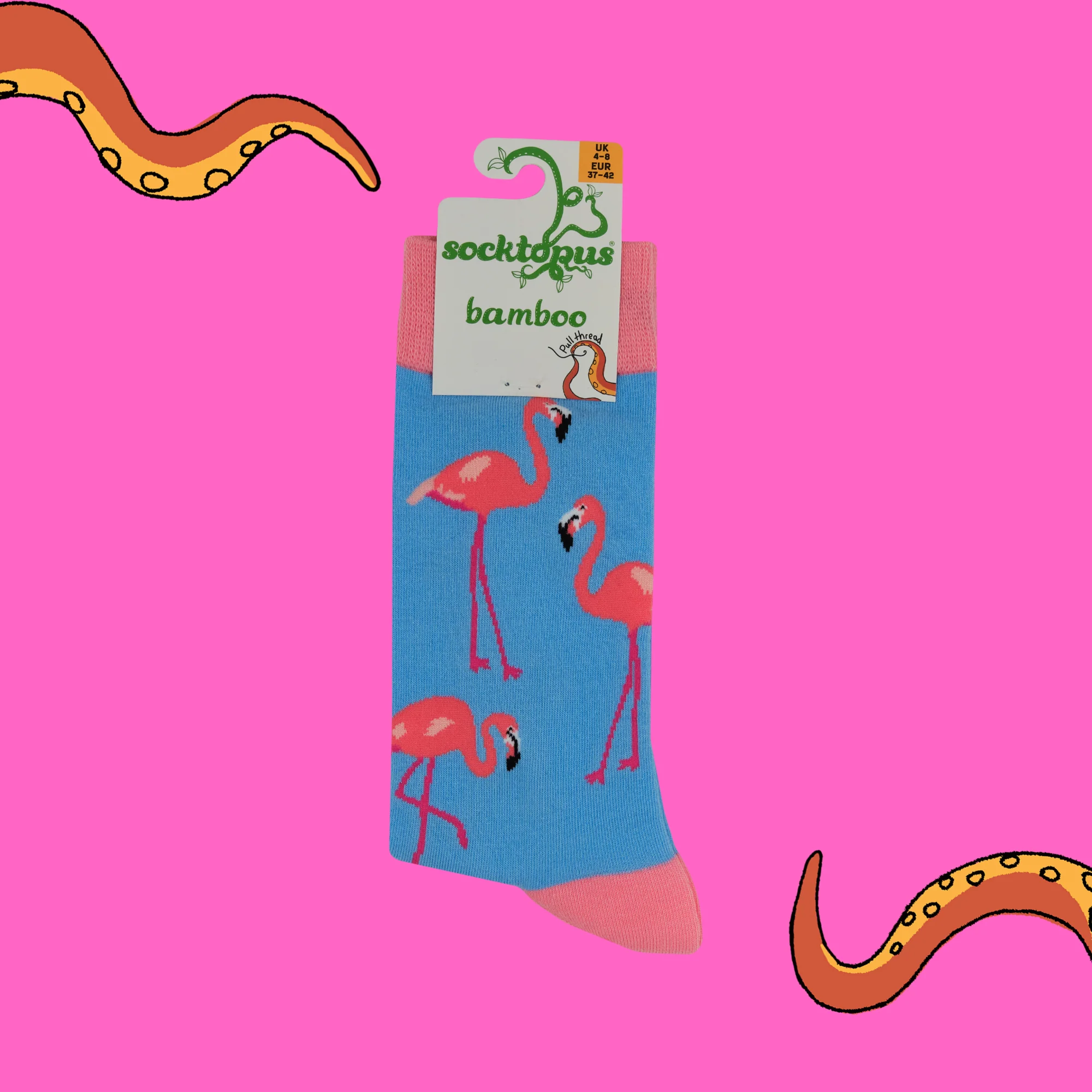 Bamboo Socks - Flamingo - Flamintoes - Image 4