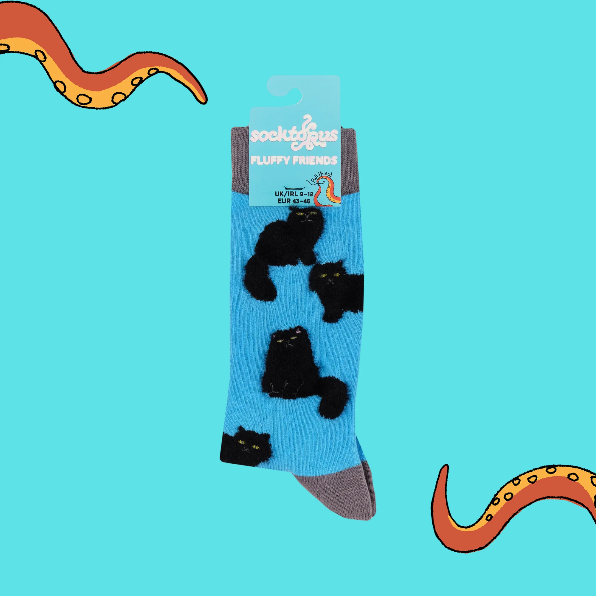 Fluffy Black Cat Socks - Image 8