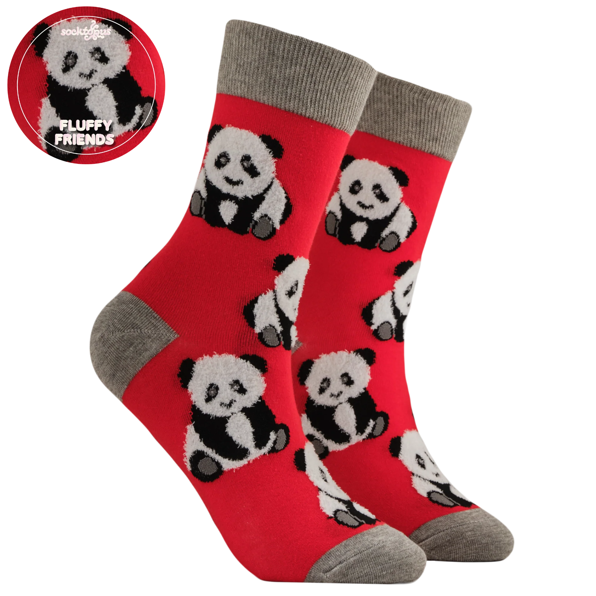 Fluffy Panda Mini Socks