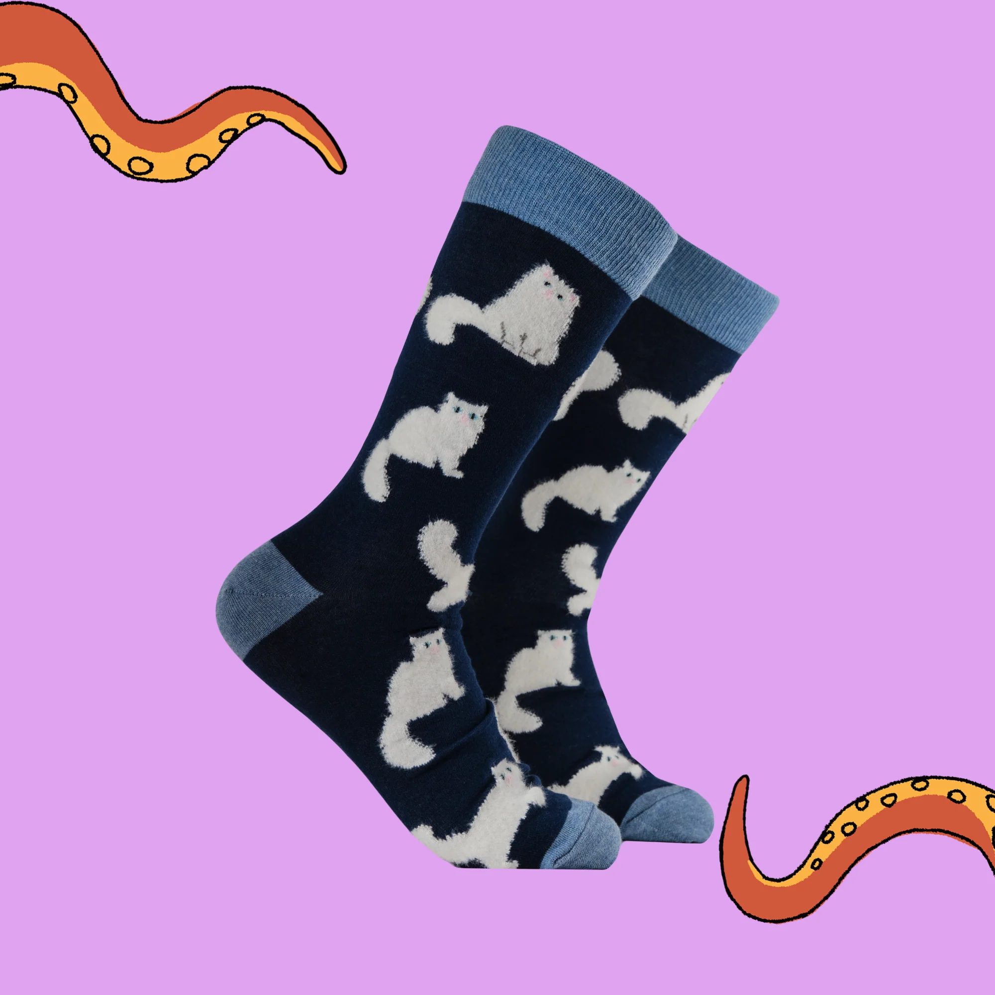 Fluffy White Cats Socks - Image 3