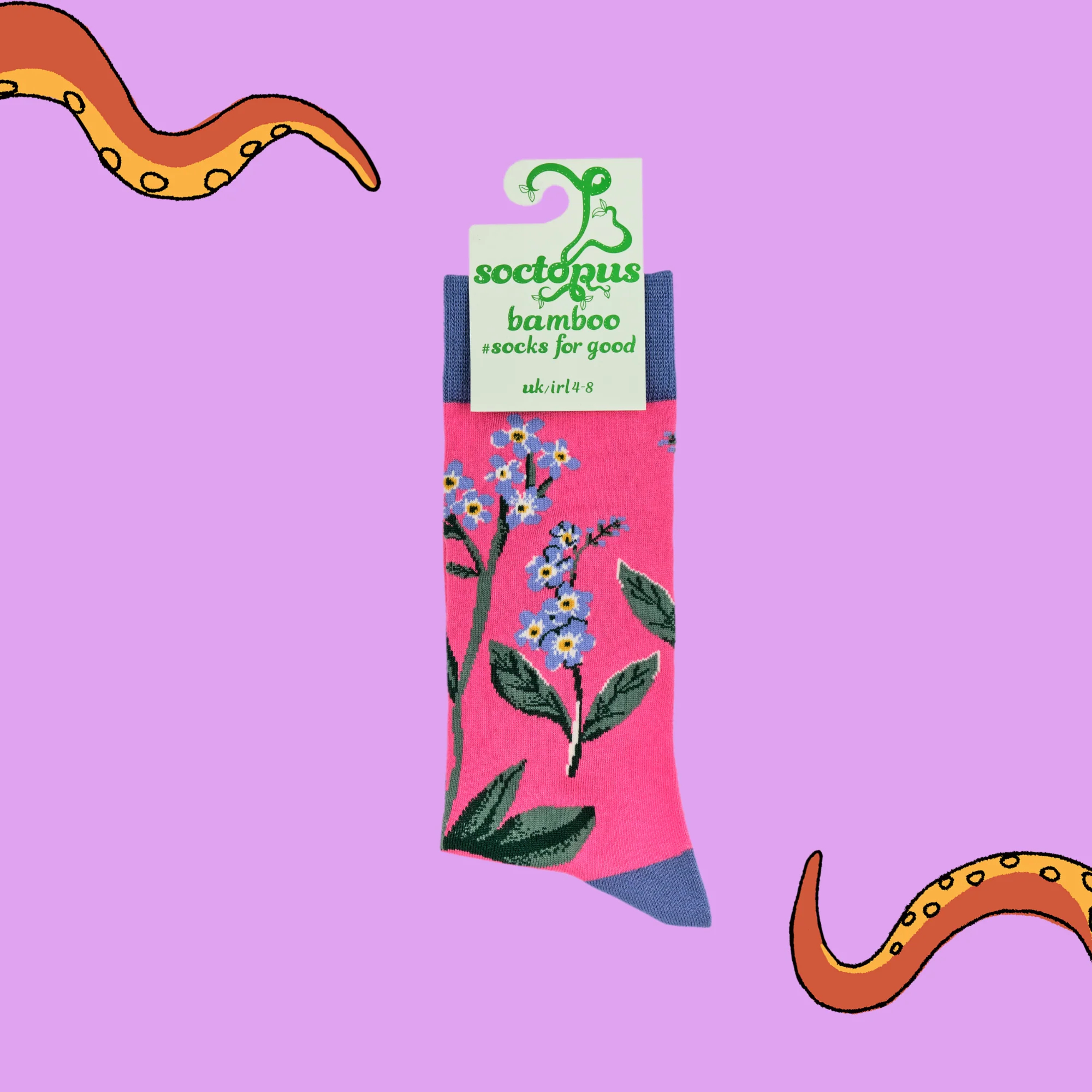 Bamboo Socks - Forget Me Nots Floral - Image 4