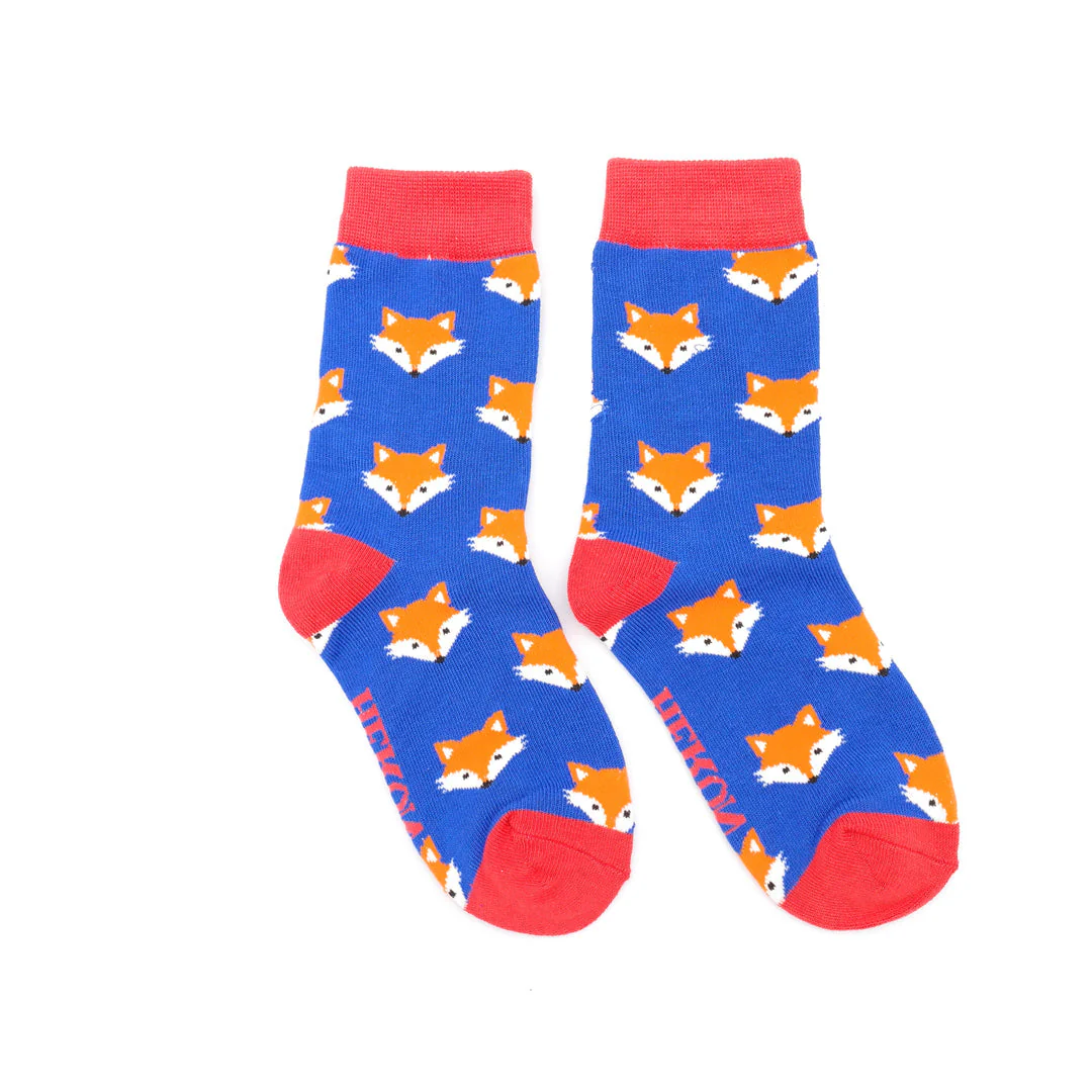Fox Faces Kids Bamboo Socks - Miss Sparrow