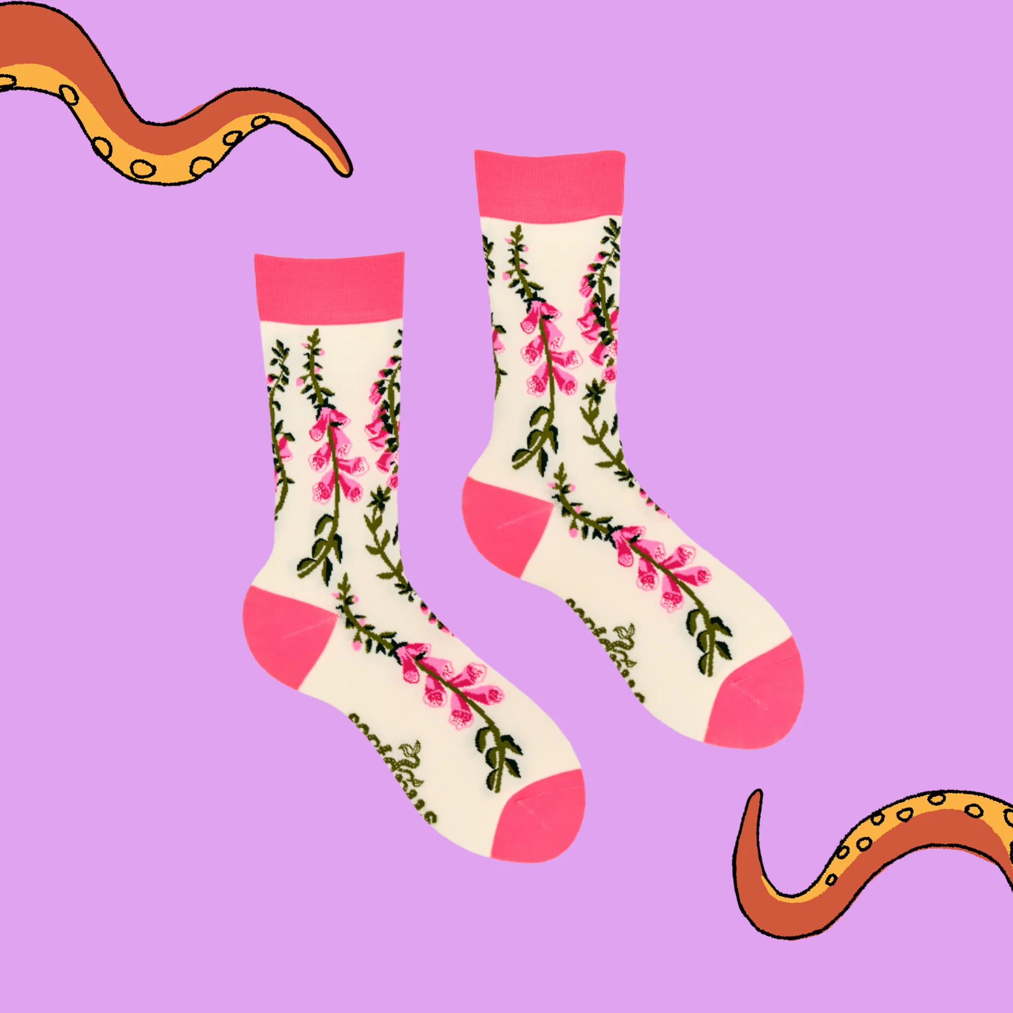 Bamboo Socks - Fox Gloves Floral - Image 3