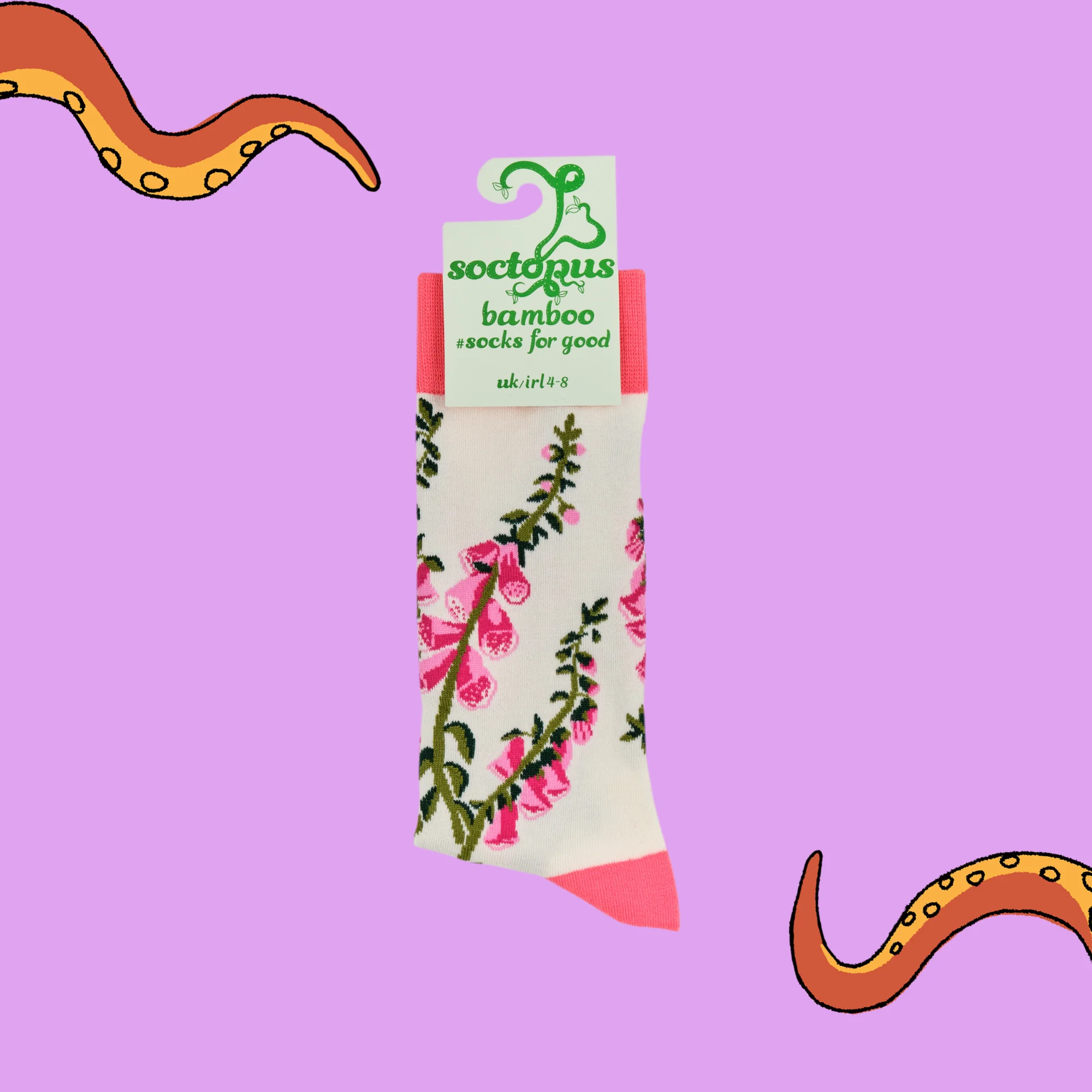 Bamboo Socks - Fox Gloves Floral - Image 5