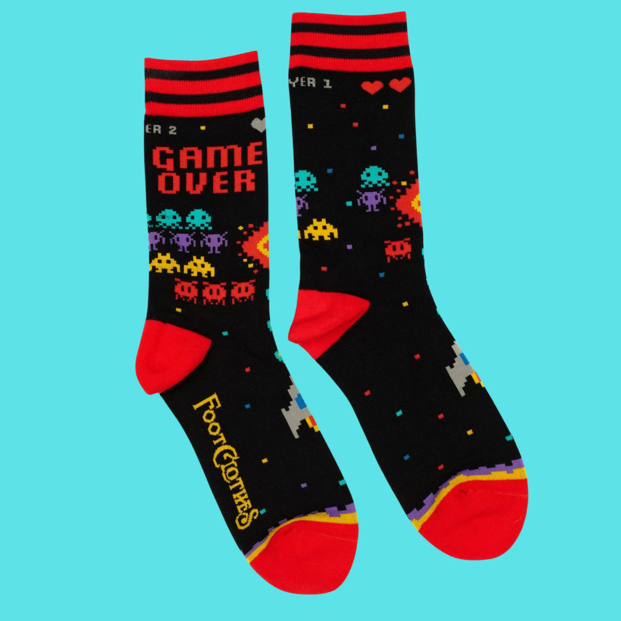 Game Over 80s Video Game Socks - Image 2