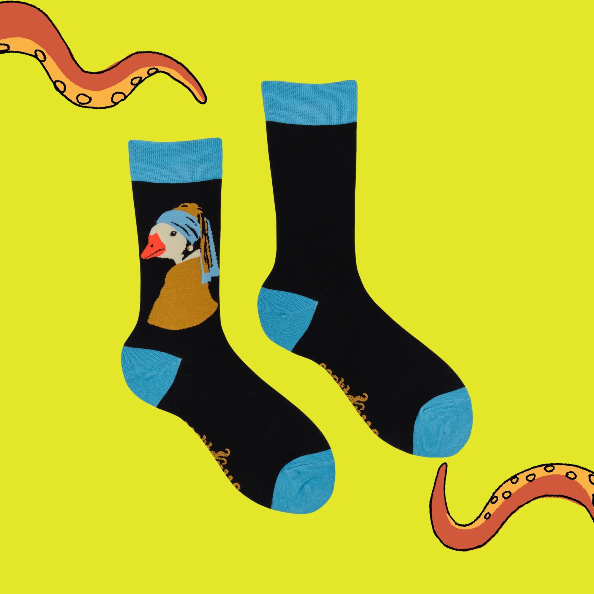 Goose with the Pearl Earring Socks - Gander At The Art - Image 3
