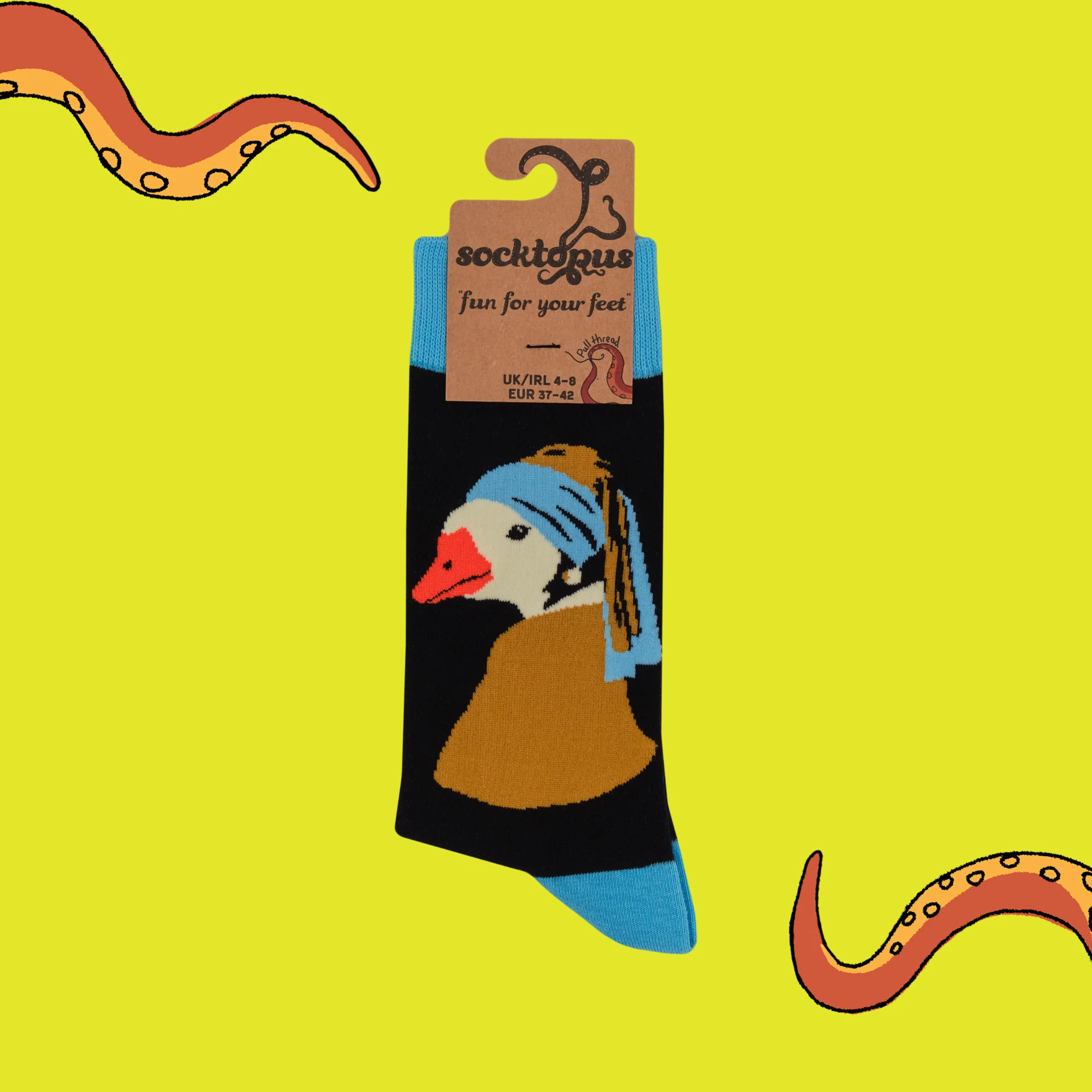 Goose with the Pearl Earring Socks - Gander At The Art - Image 4