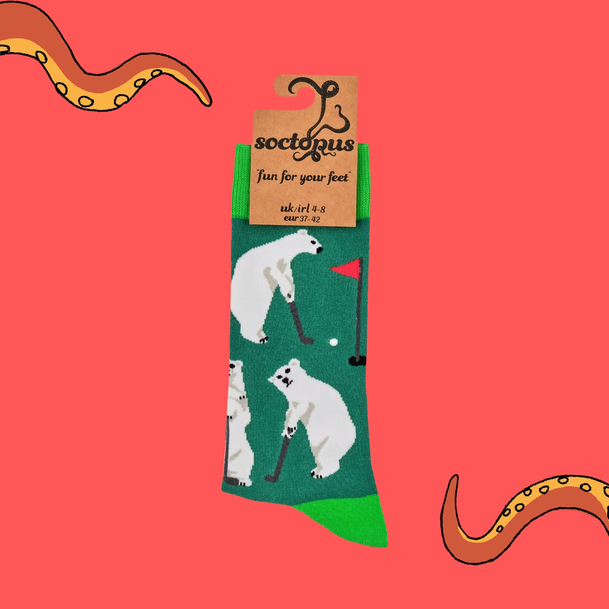 Polar Bear Socks - Golf Bear - Image 4