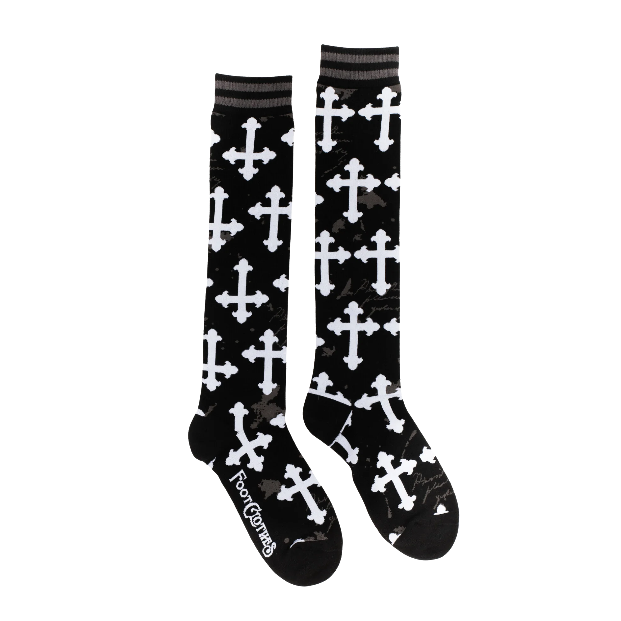 Gothic Crosses Knee High Socks