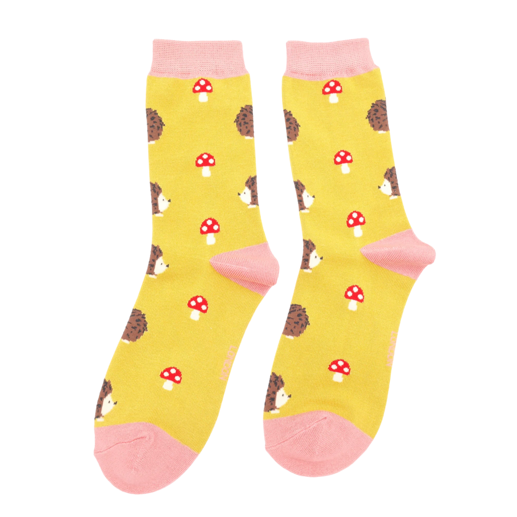 Hedgehogs and Toadstools Bamboo Socks - Miss Sparrow - Image 2