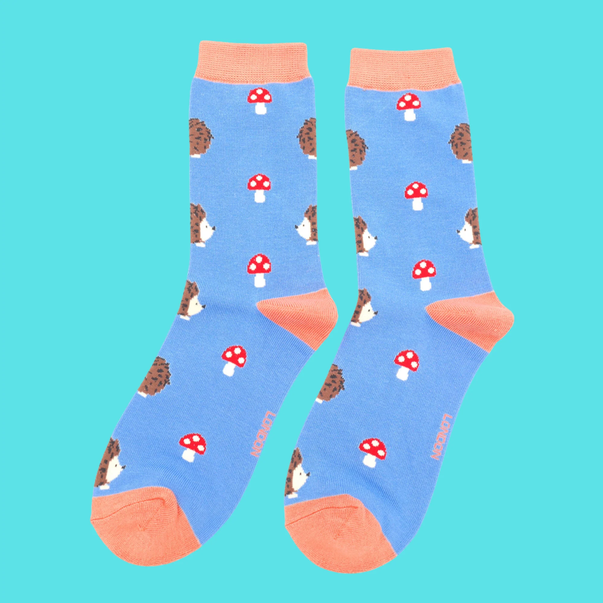 Hedgehogs and Toadstools Bamboo Socks - Miss Sparrow - Image 3