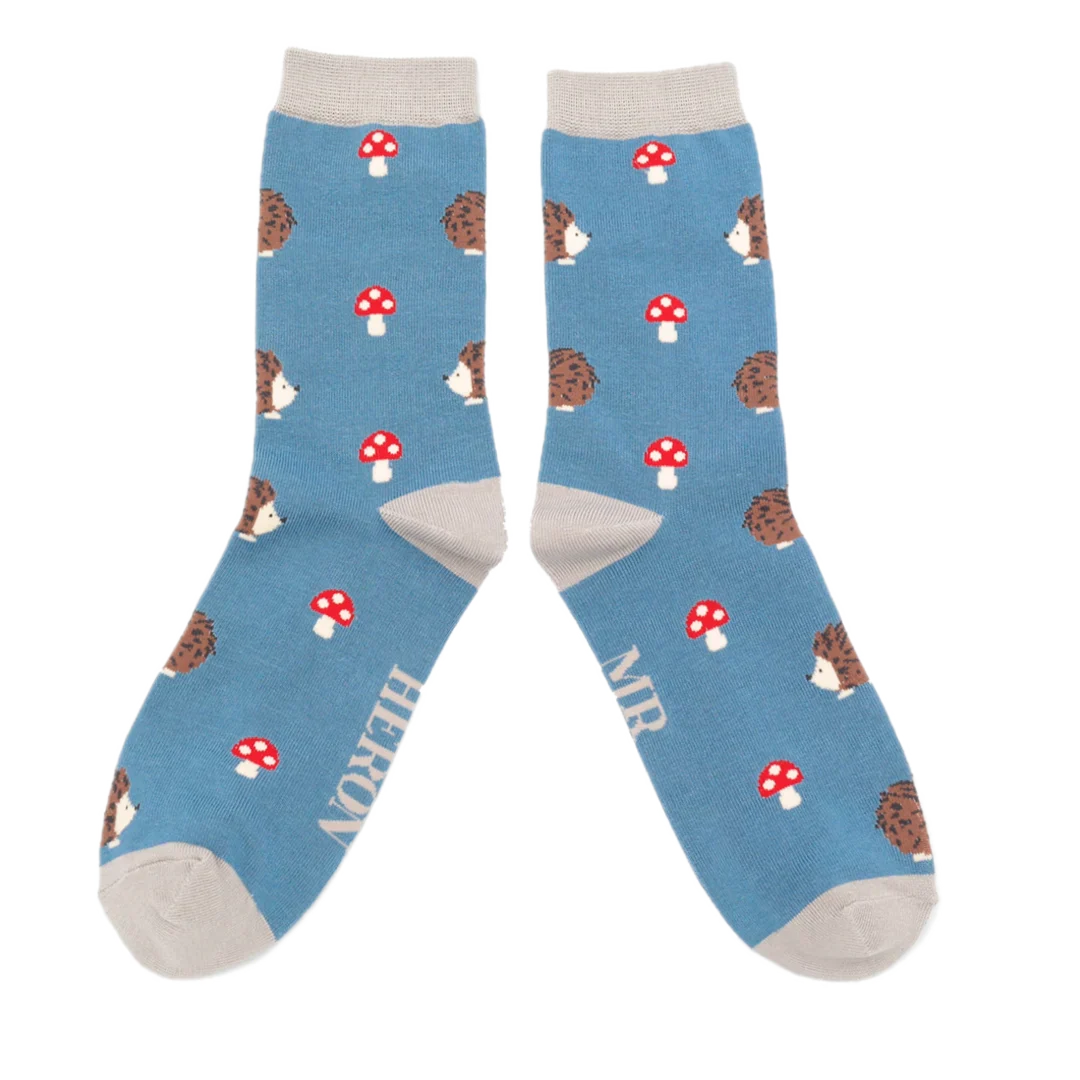 Hedgehogs and Toadstools Bamboo Socks - Miss Sparrow - Image 5