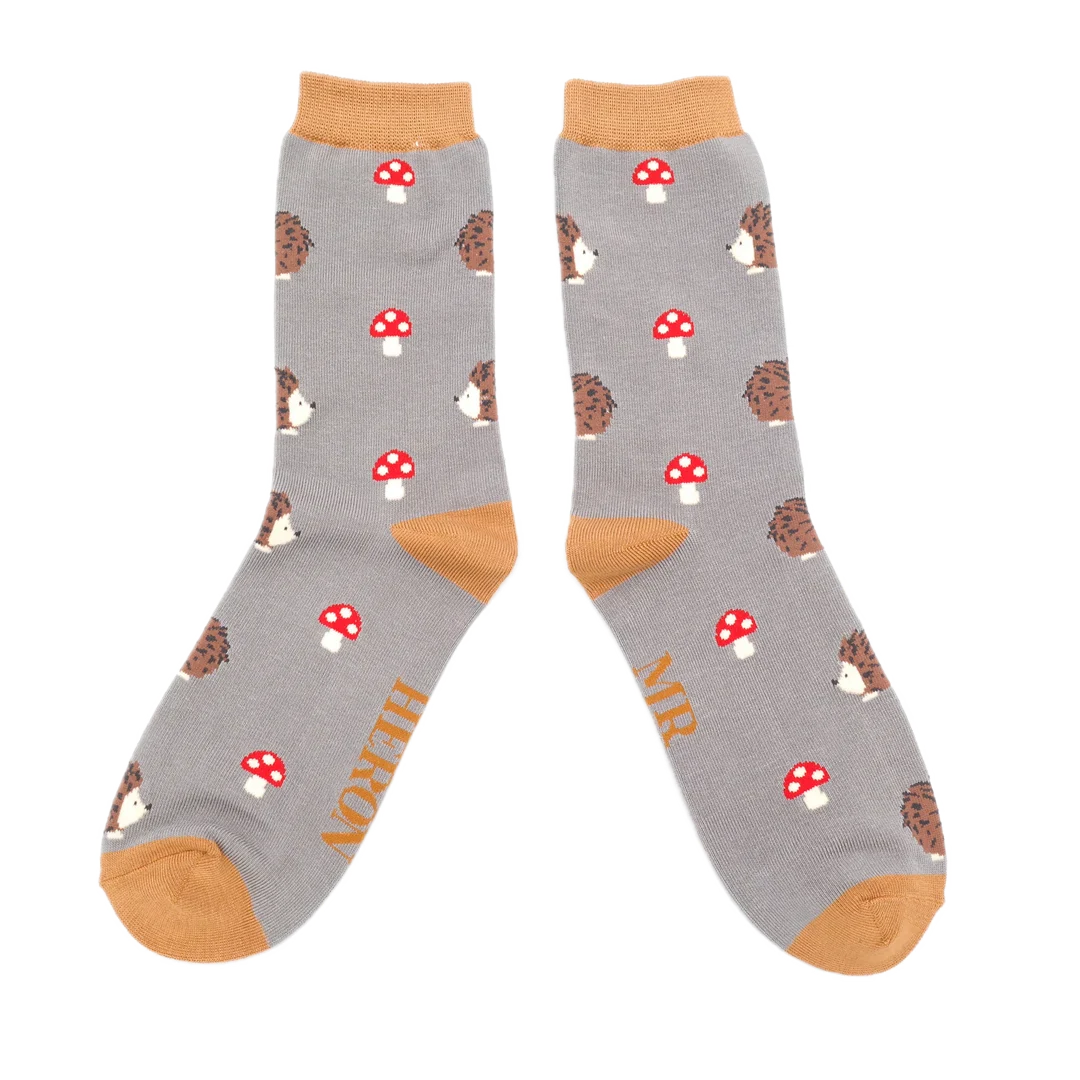 Hedgehogs and Toadstools Bamboo Socks - Miss Sparrow - Image 6