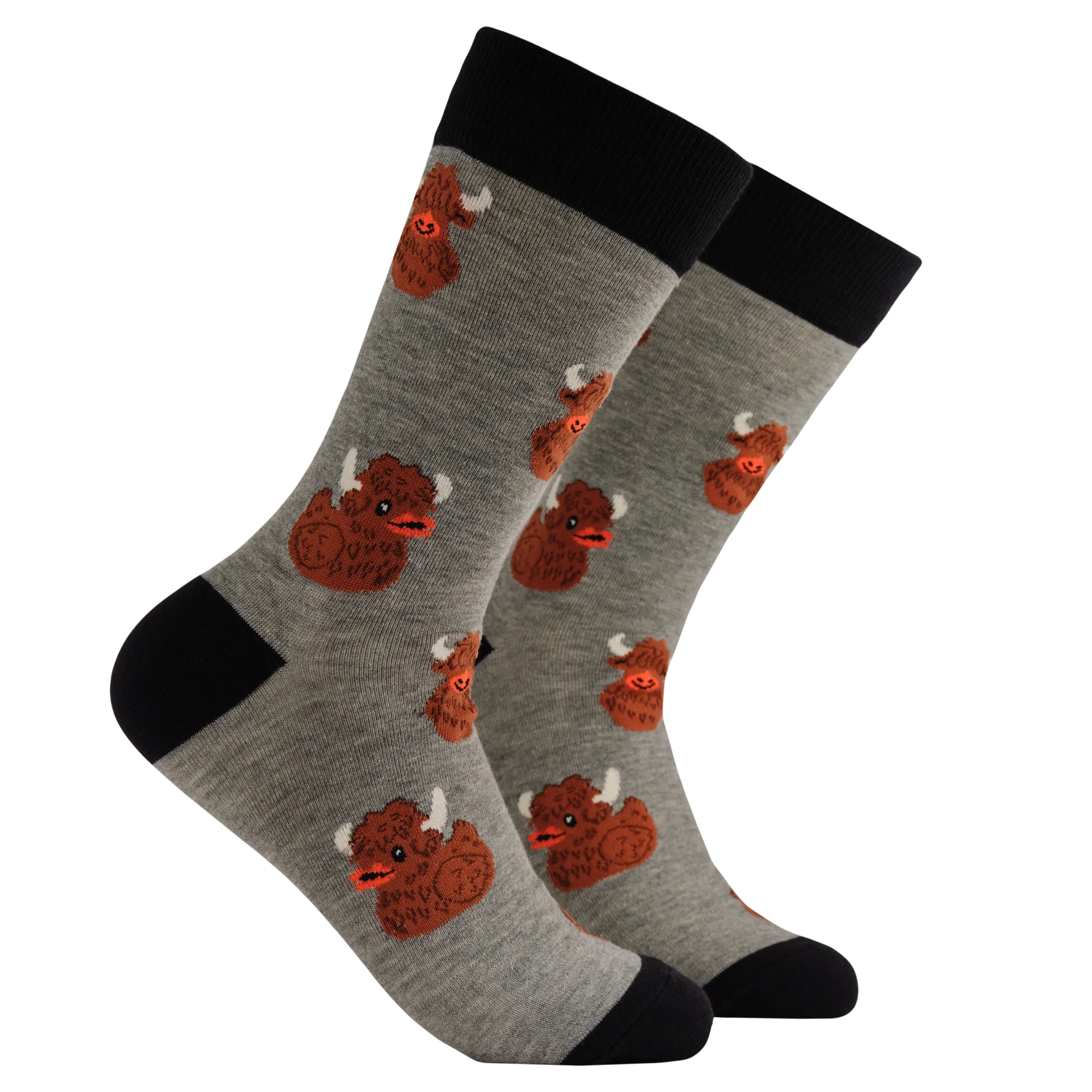 Highland Coo Rubber Duck Socks