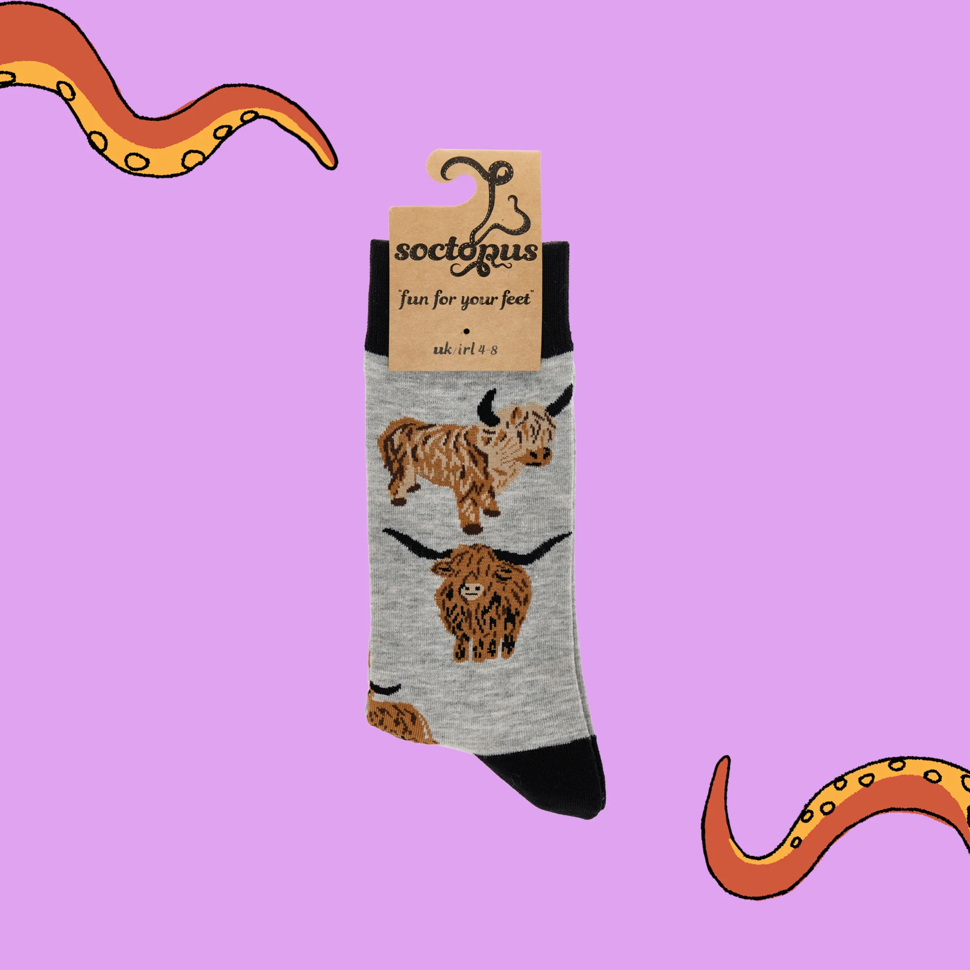 Highland Cow Socks - Och Aye the Moo! - XS - Image 9