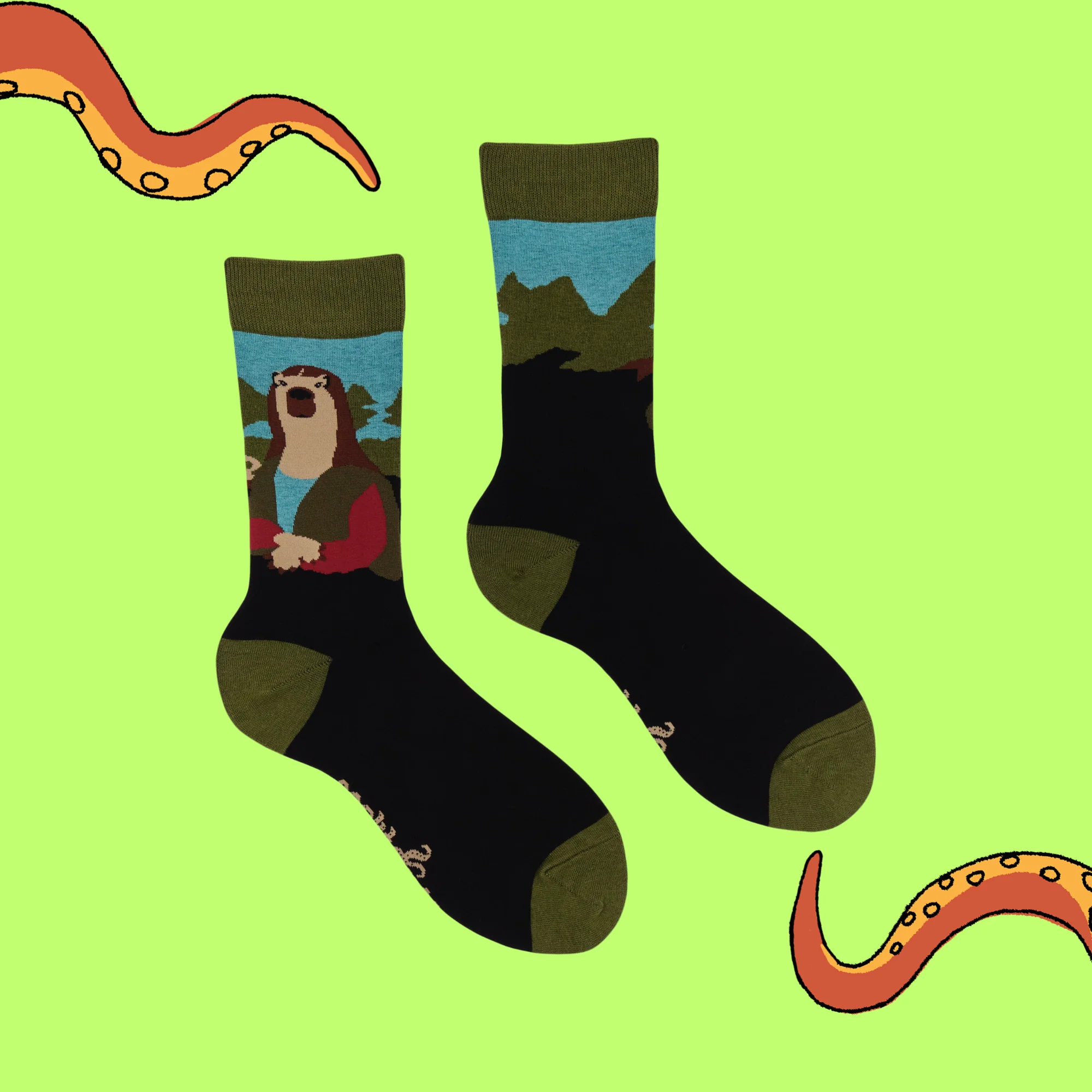 Capybara Mona Lisa Socks - I Louvre Capybaras - Image 3