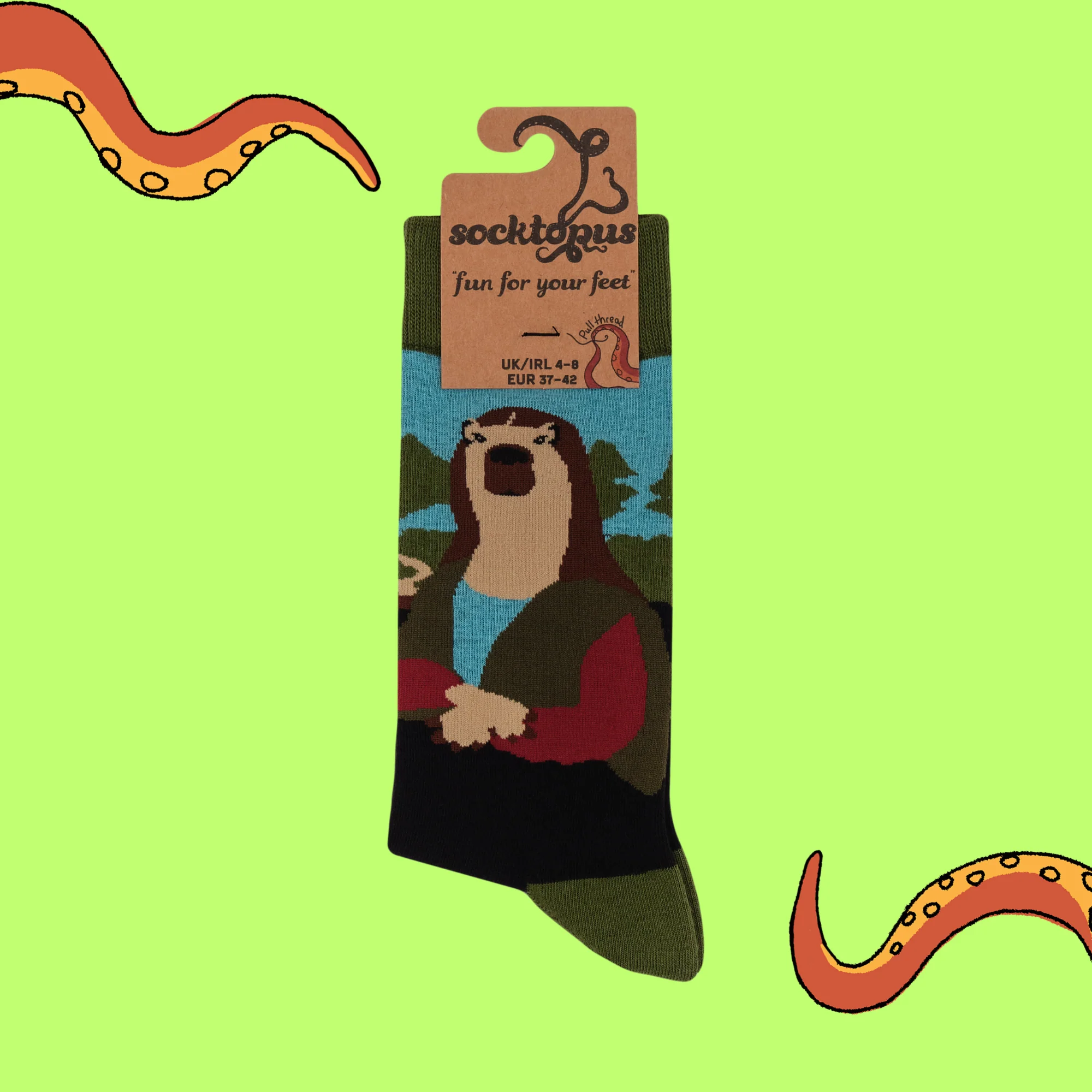 Capybara Mona Lisa Socks - I Louvre Capybaras - Image 4