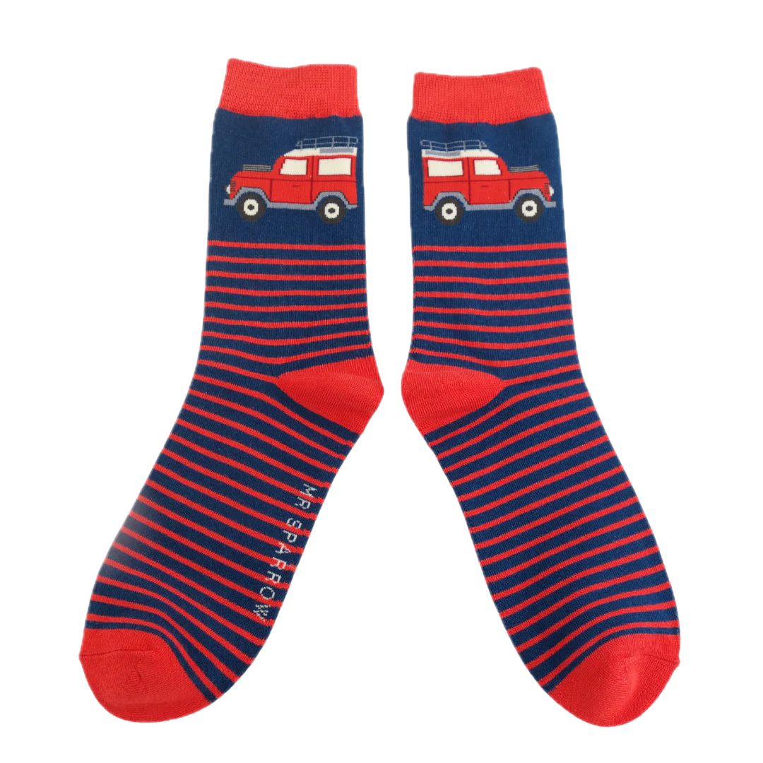 Jeep & Stripes Bamboo Socks - Miss Sparrow