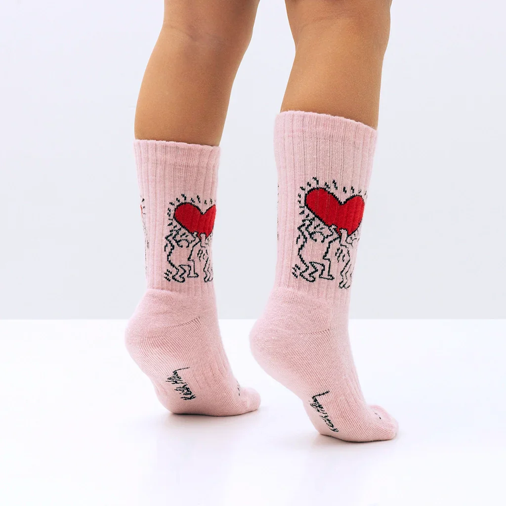 Keith Haring Heart Kids Athletic Socks - Image 3