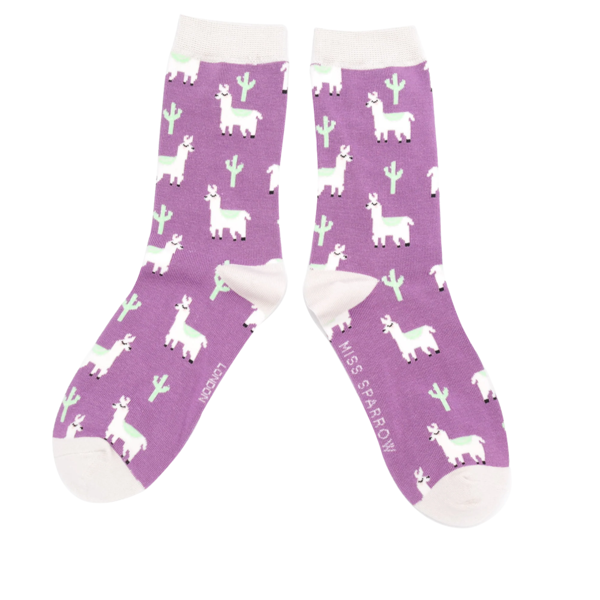 Llama & Cactus Bamboo Socks - Miss Sparrow