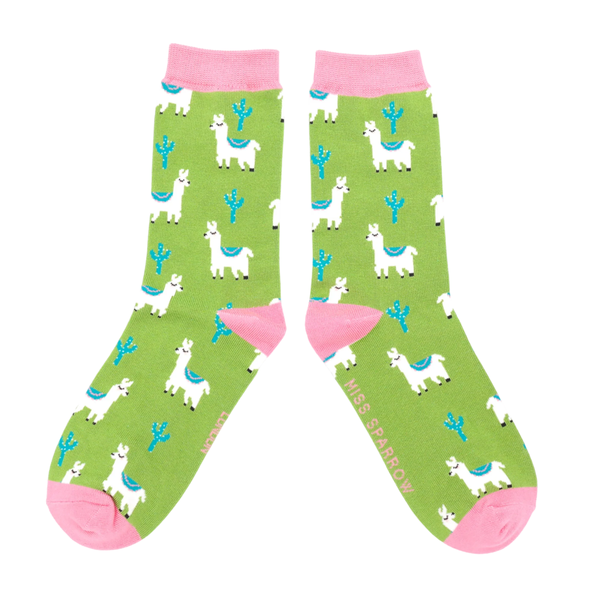 Llama & Cactus Bamboo Socks - Miss Sparrow - Image 2
