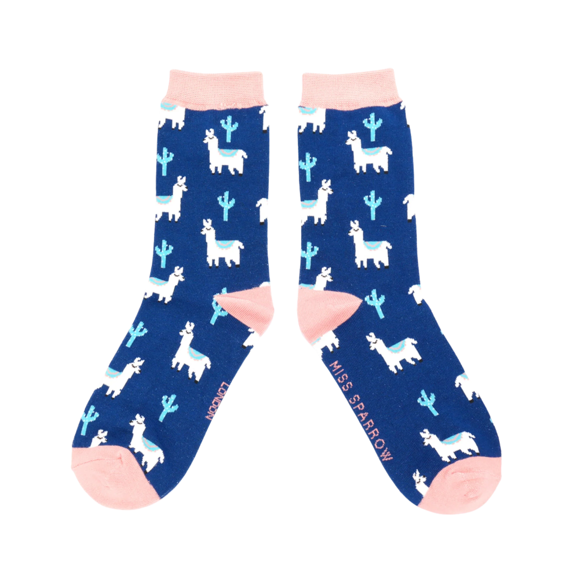 Llama & Cactus Bamboo Socks - Miss Sparrow - Image 3