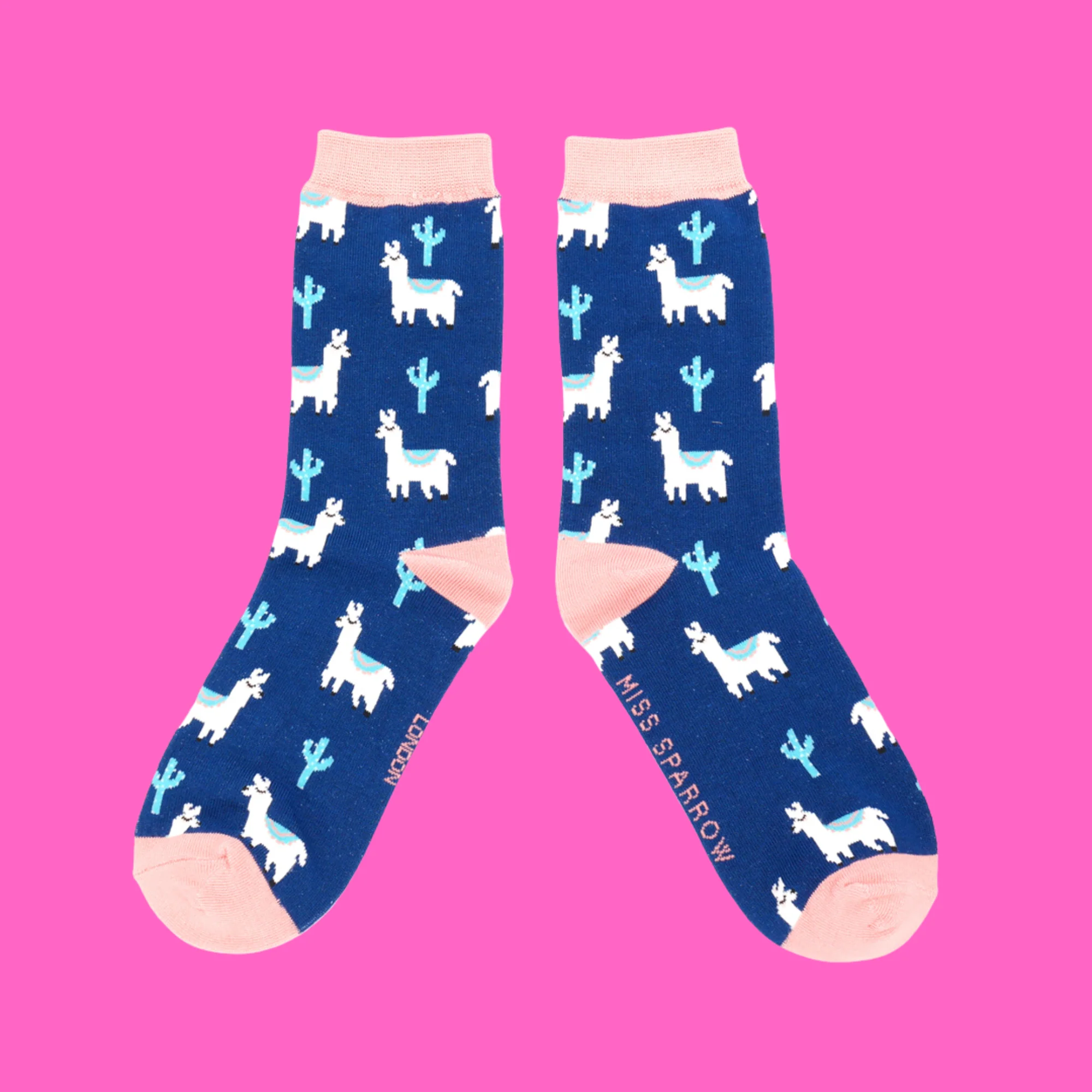 Llama & Cactus Bamboo Socks - Miss Sparrow - Image 7