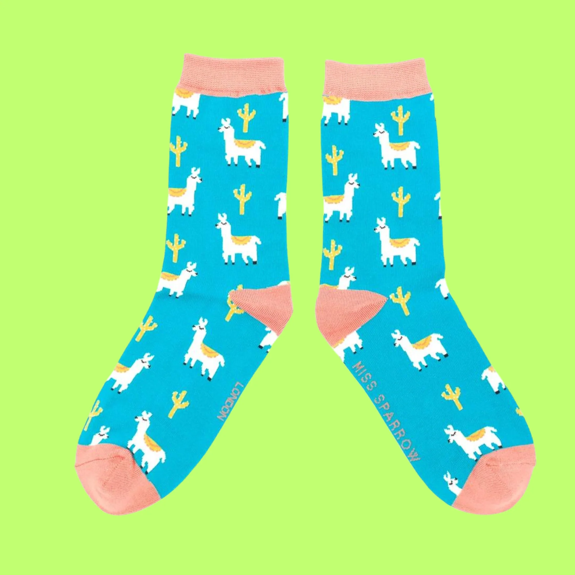 Llama & Cactus Bamboo Socks - Miss Sparrow - Image 8