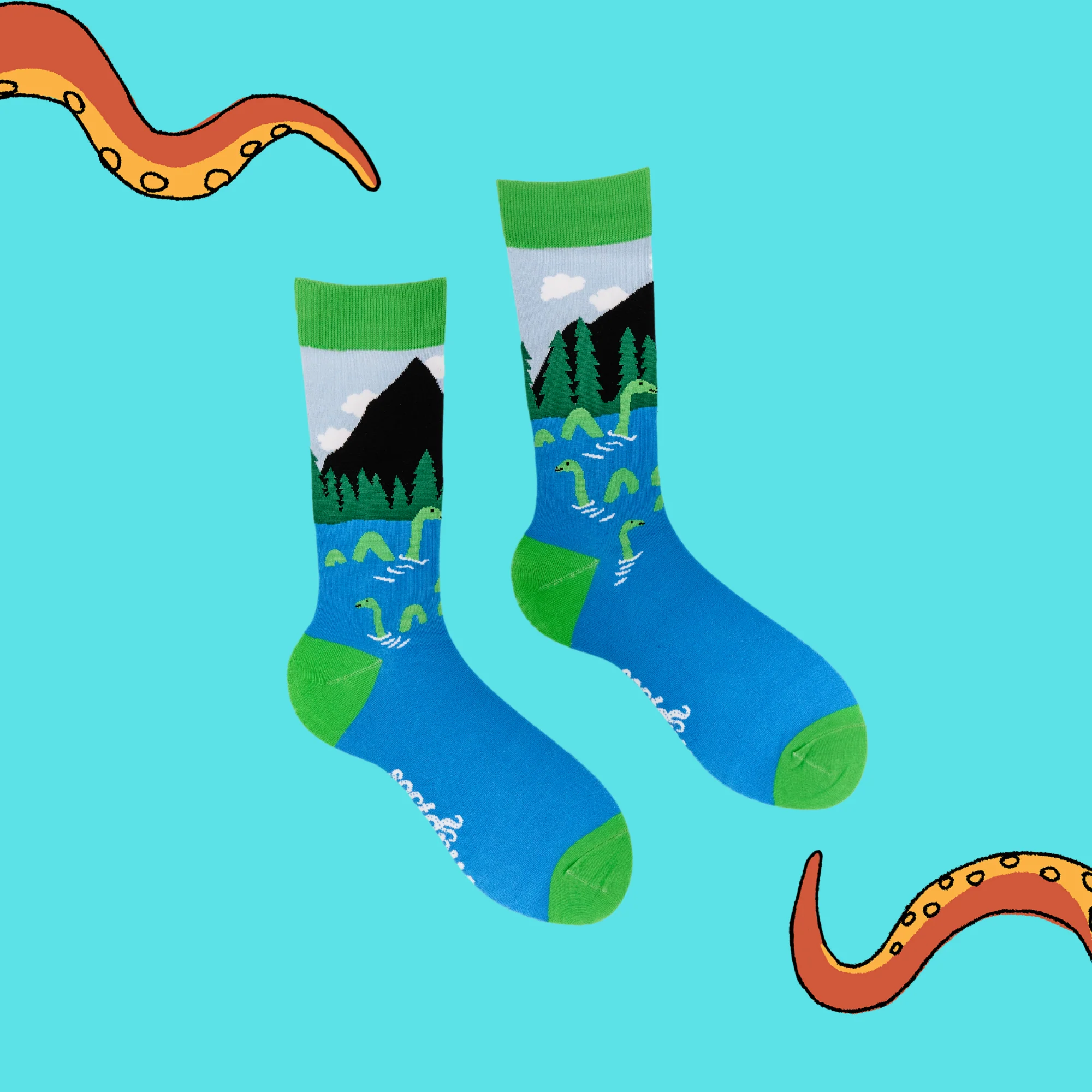 Loch Ness Monster Socks - Sock Ness Monster - XS - Image 3