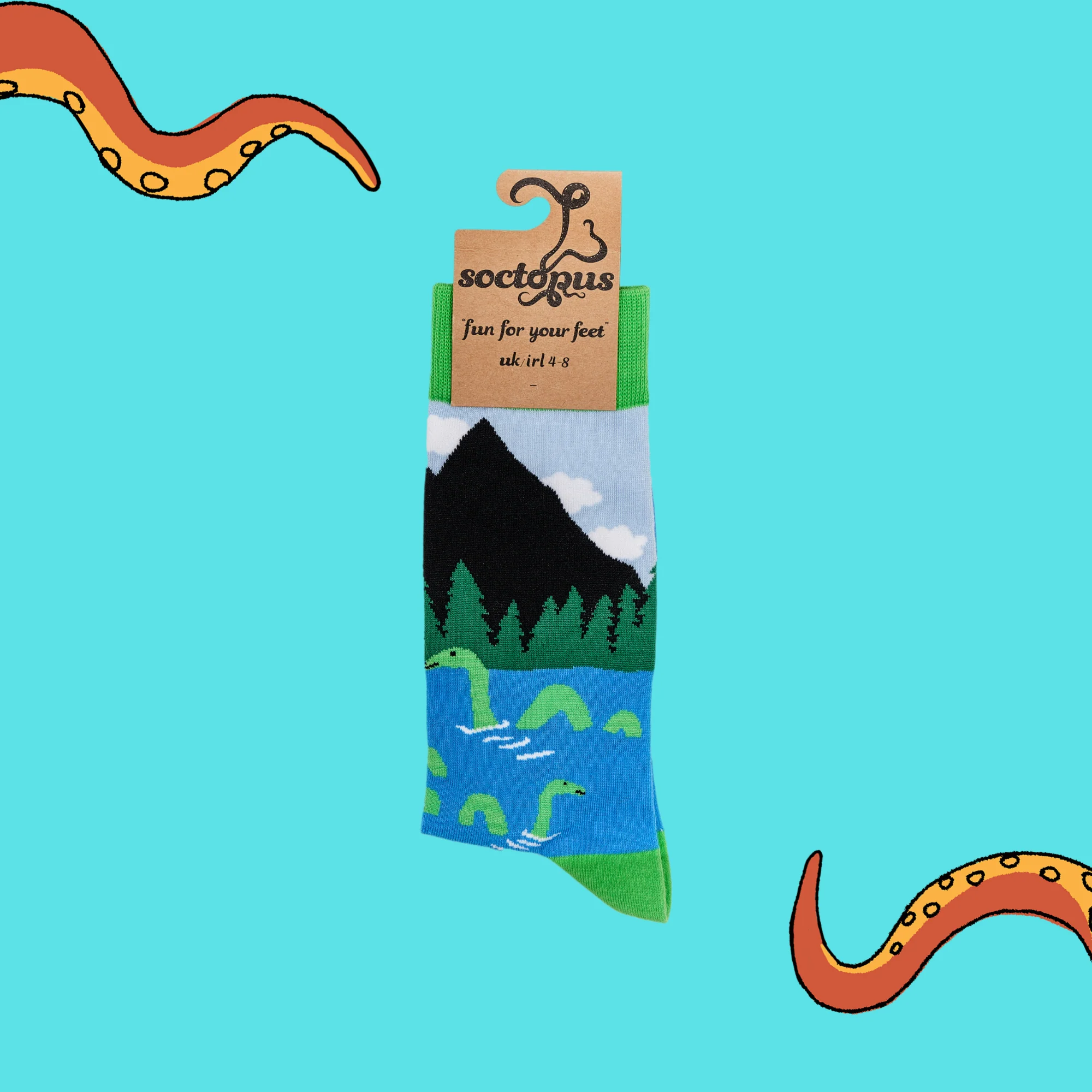 Loch Ness Monster Socks - Sock Ness Monster - XS - Image 4