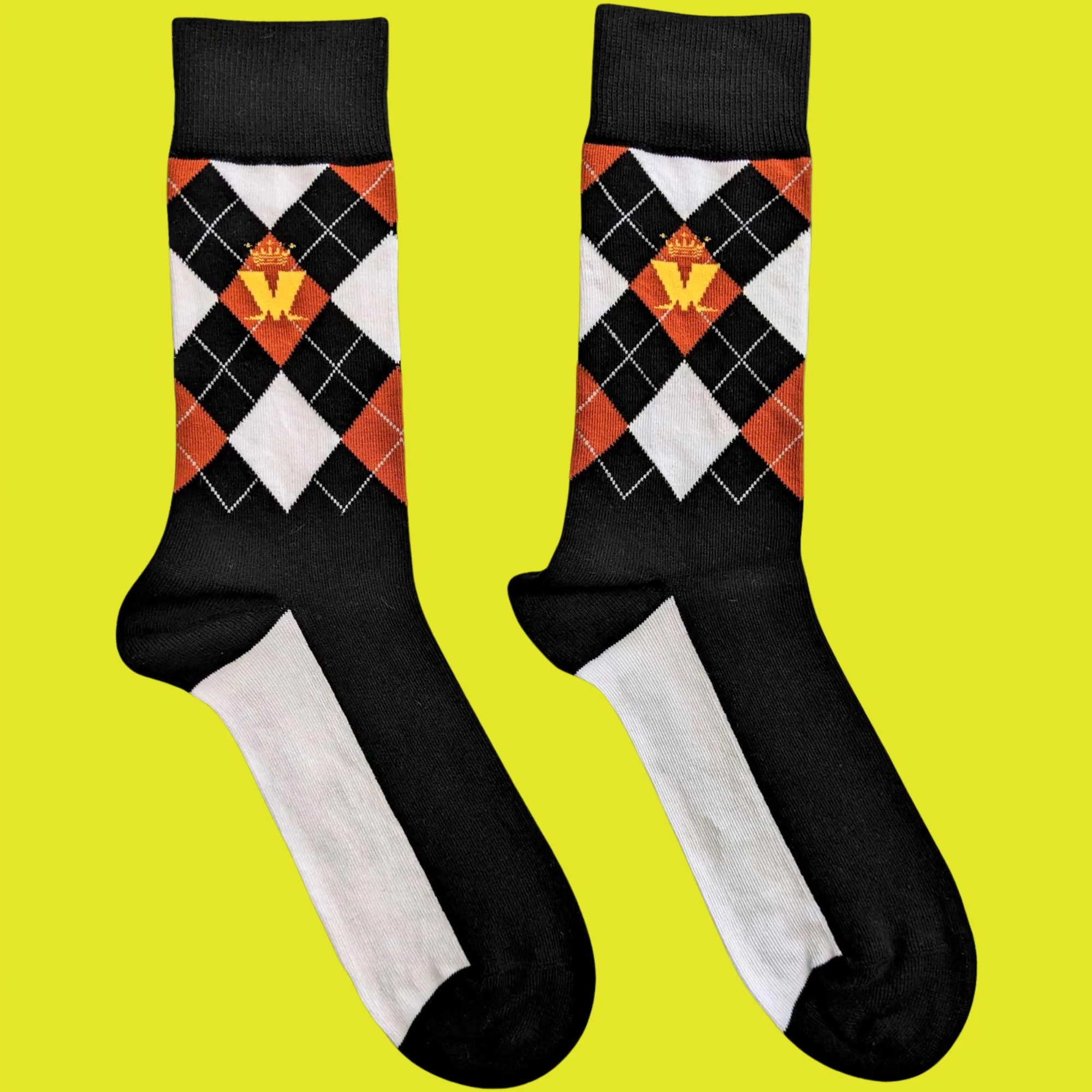 Madness Crown & M Brown Diamond Socks - Image 2