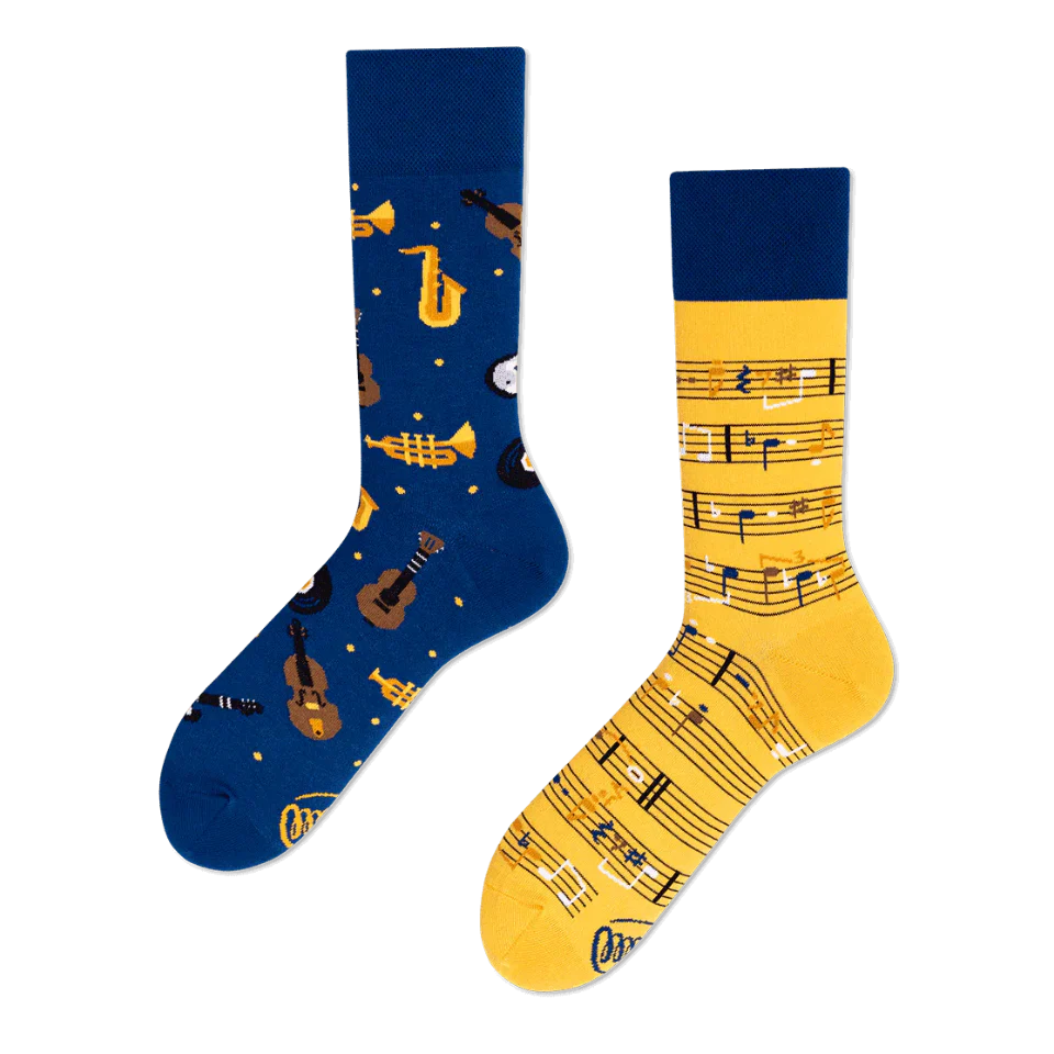 Music Notes Mismatched Socks