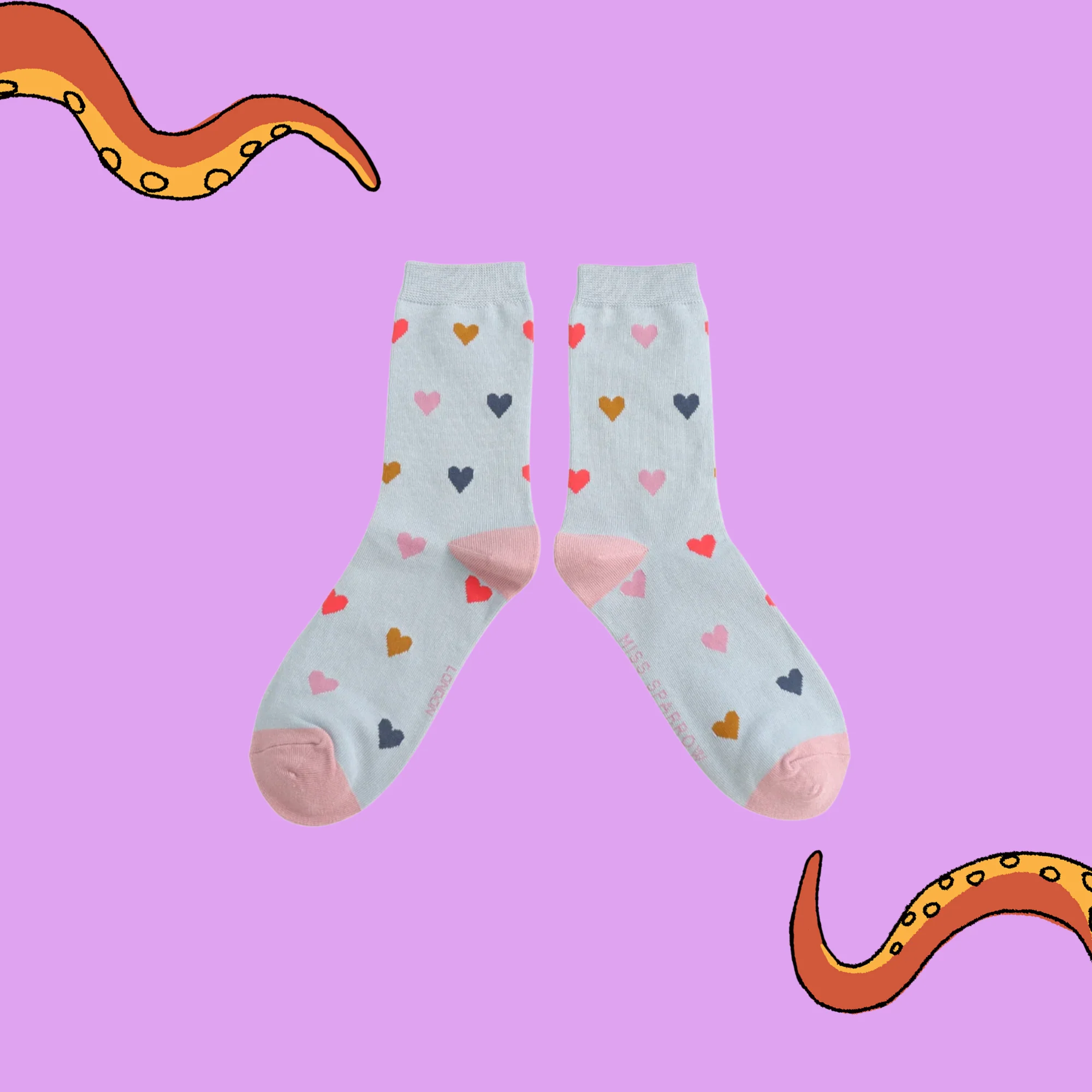 Bamboo Socks - Multi Hearts - Miss Sparrow - Image 2