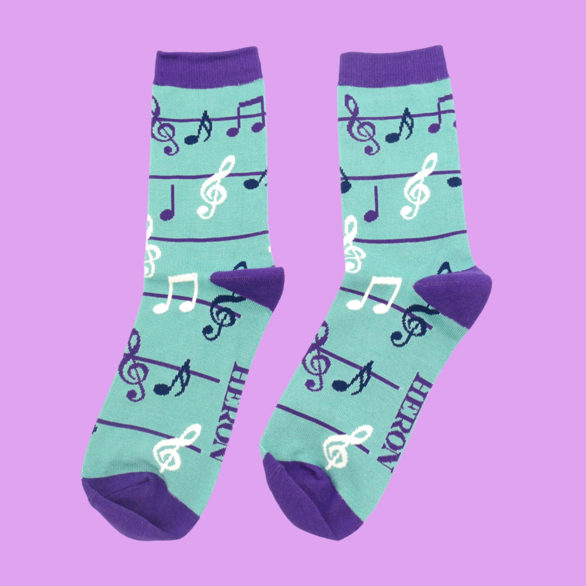 Multicolour Music Notes Bamboo Socks - Miss Sparrow - Image 4