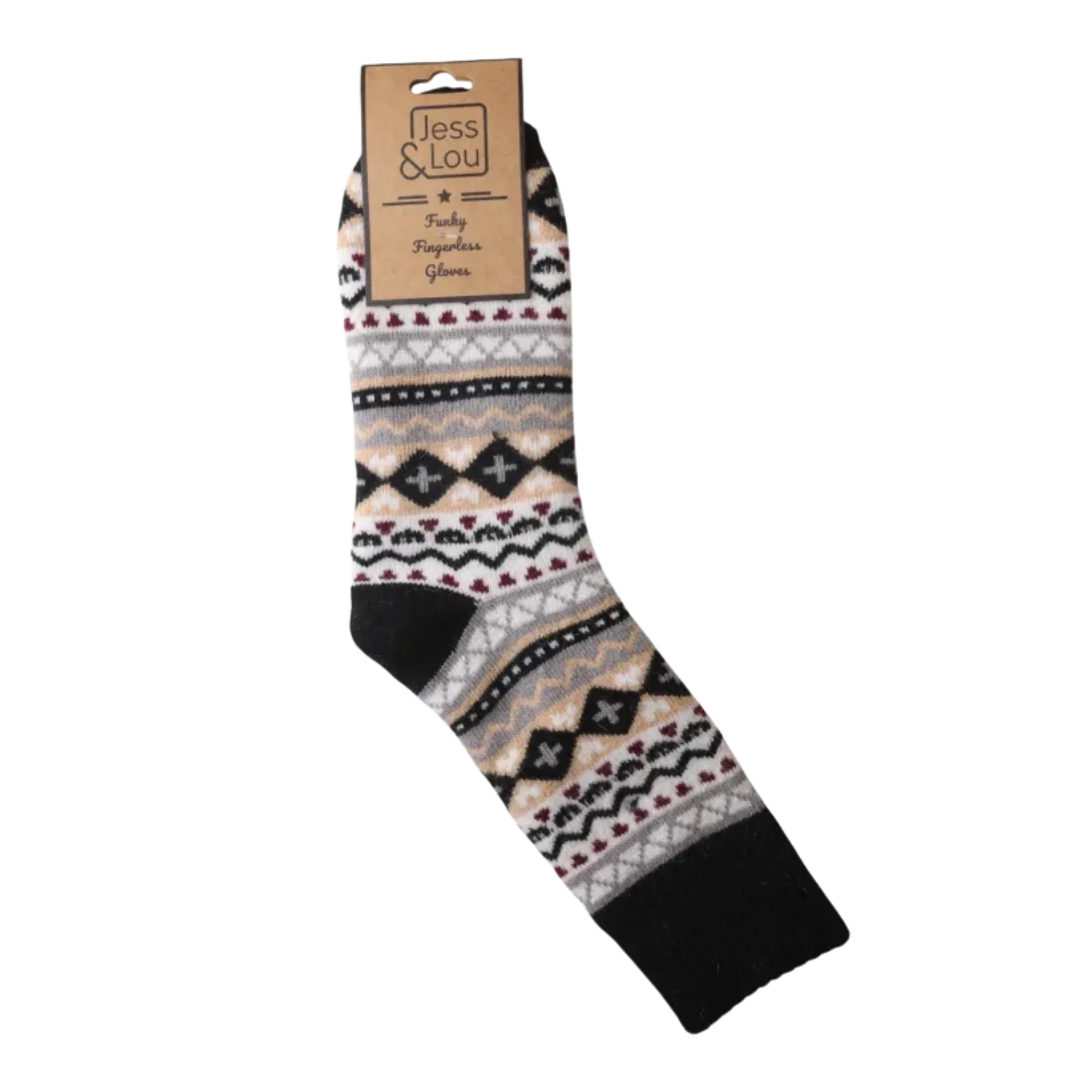 Nordic Pattern Ribbed Cosy Socks - Image 6